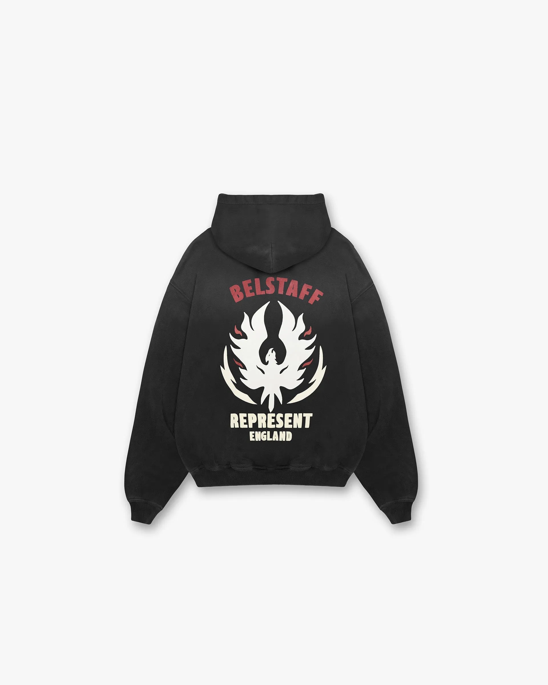 Represent X Belstaff Flame Phoenix Hoodie - Shadow Cozy Mood chain accents