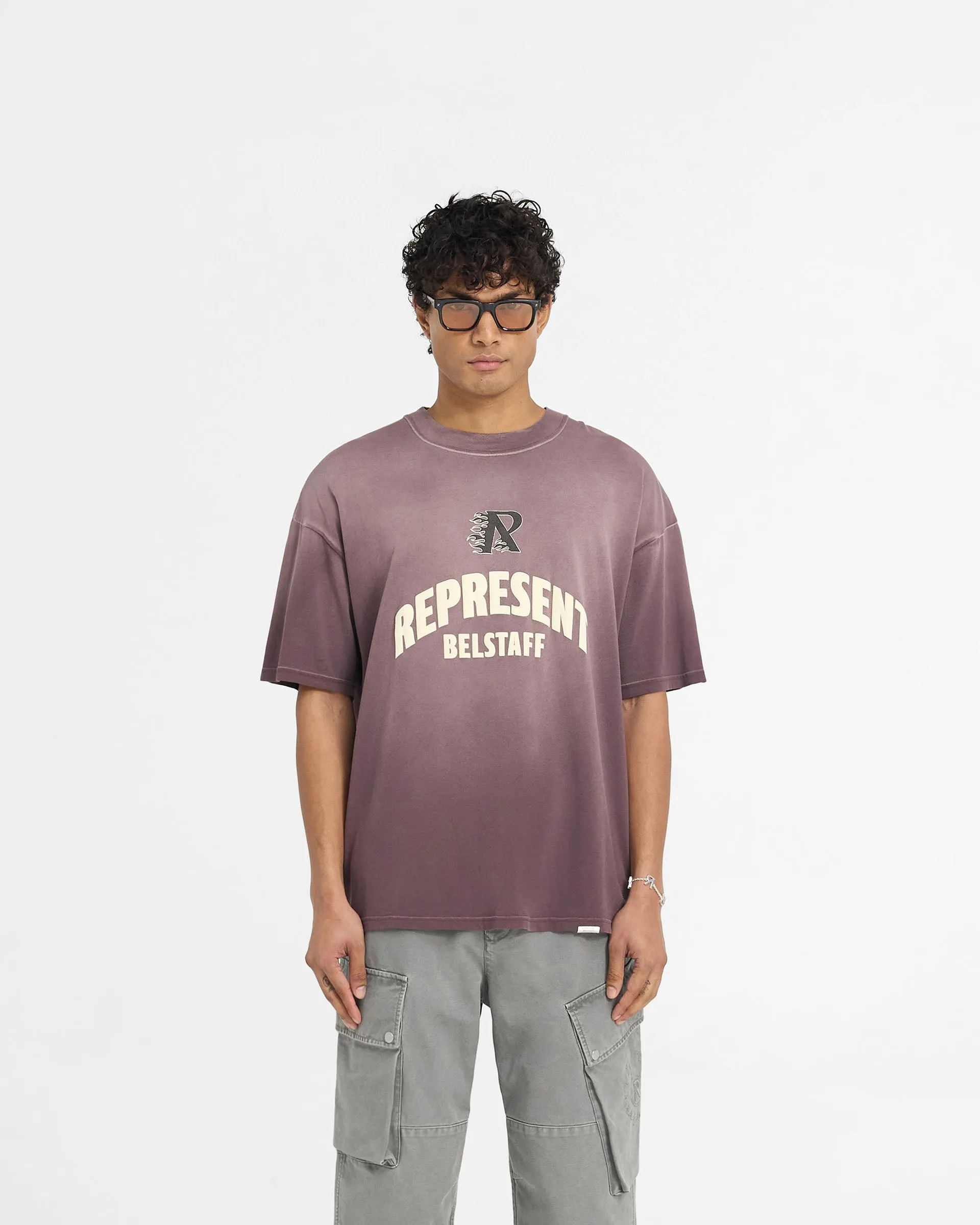 Represent X Belstaff Flame Phoenix T-Shirt - Plum ZeroWaste Production