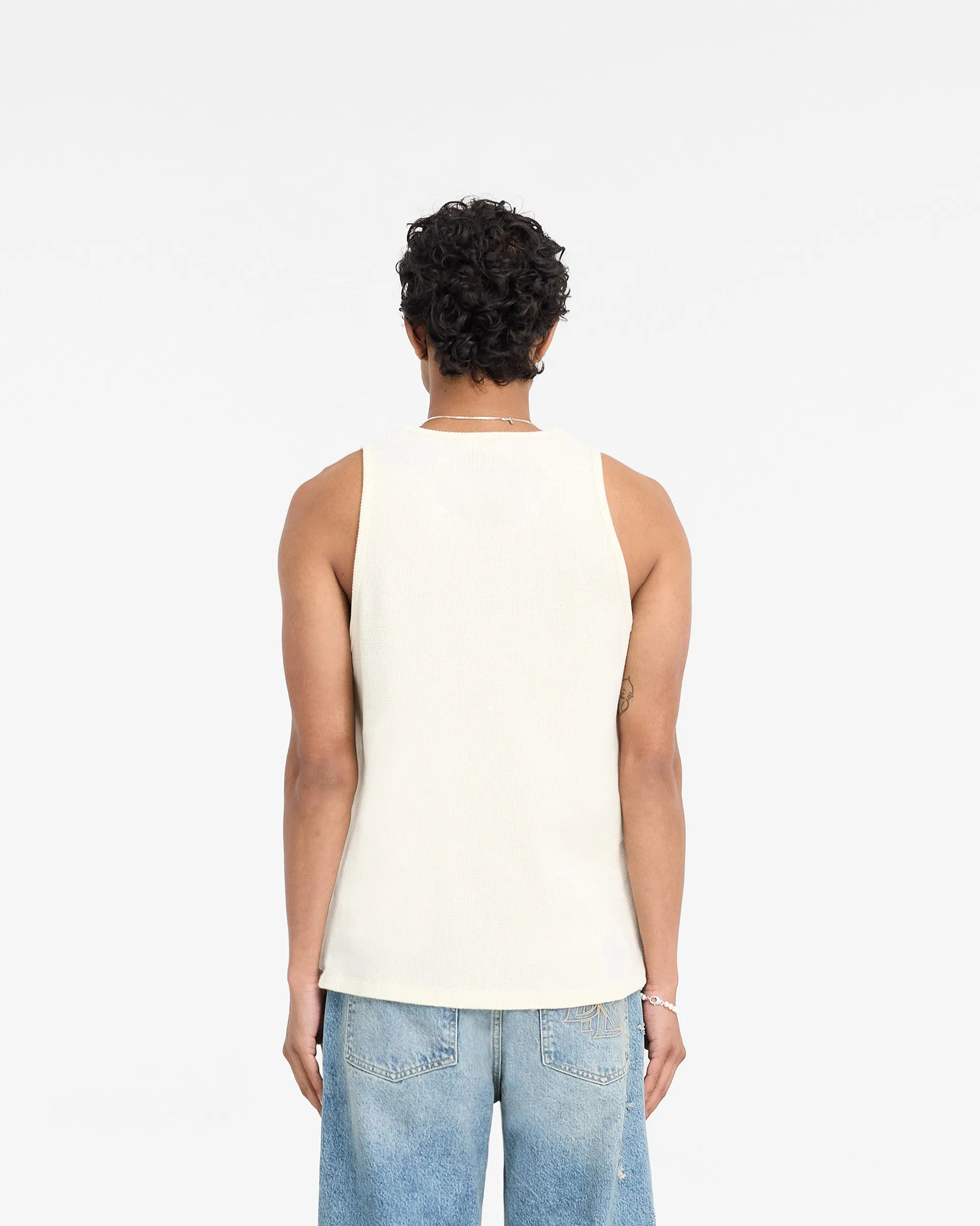Perfect Fit Wear Represent X Duke   Dexter Ribbed Vest - Ecru