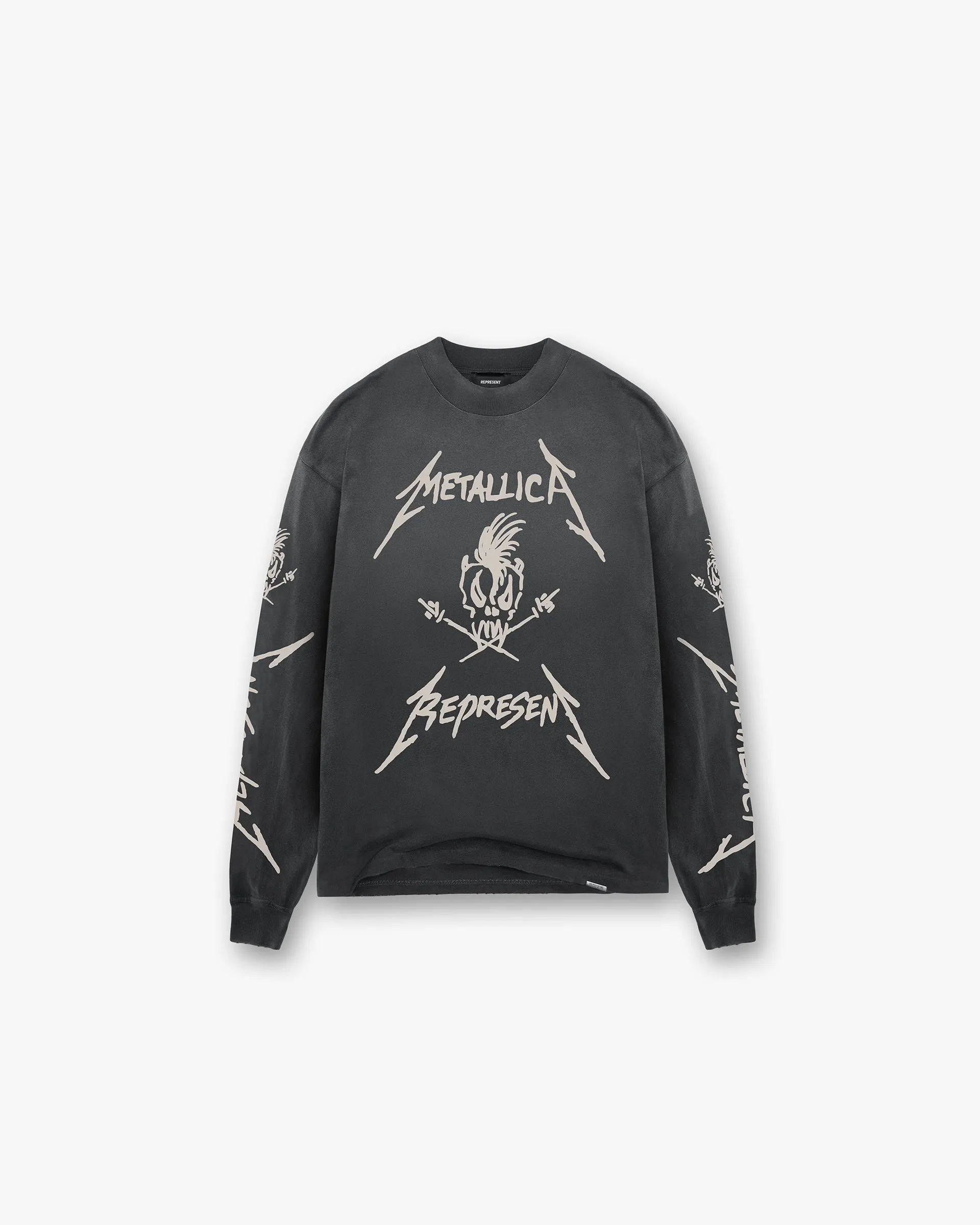 SeamlessConstruction Represent X Metallica Garage Inc Long Sleeve T-Shirt - Stained Black