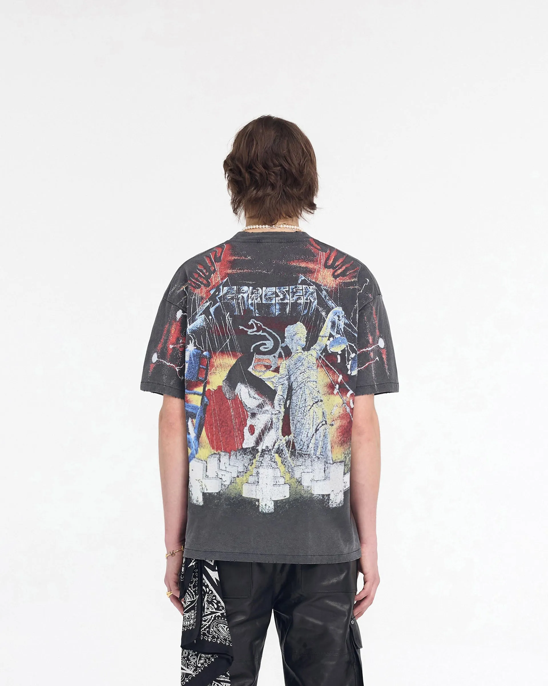 Represent X Metallica Master Of Puppets T-Shirt - Vintage Grey Chafe Free Armhole Customizable