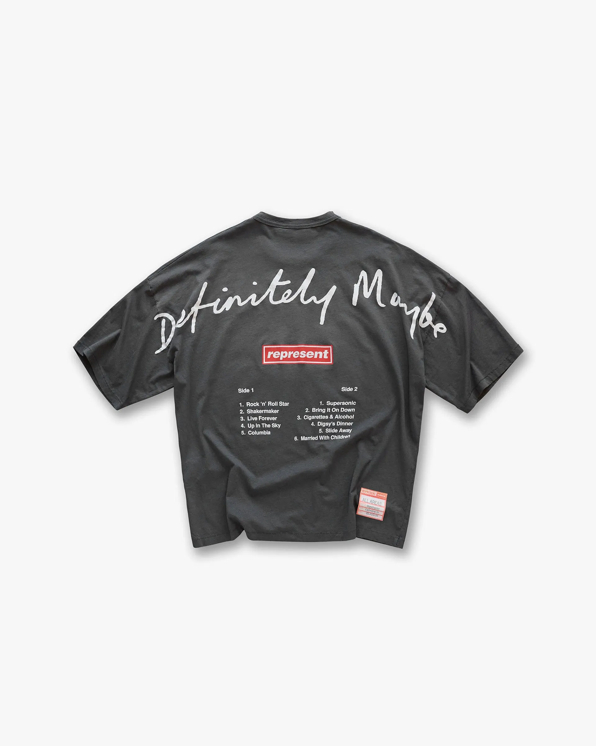 Breathable Comfort Represent X Oasis Definitely Maybe T-Shirt - Washed Black