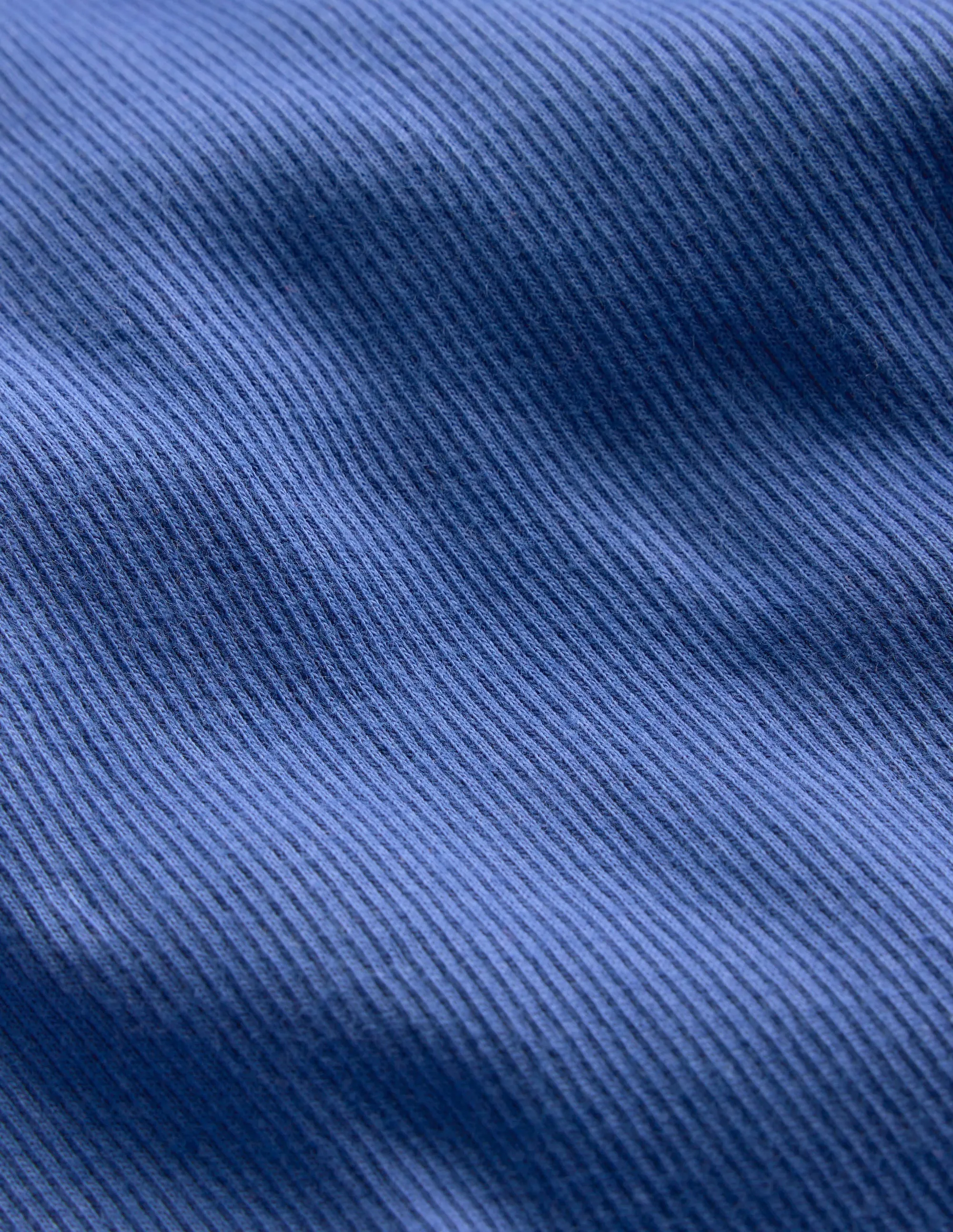 Ribbed Long Sleeve T-shirt-Bluejay HighNeck