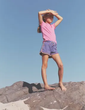 Ribbed Short Sleeve T-Shirt-Strawberry Ice Tailored Seams AntiPilling Finish