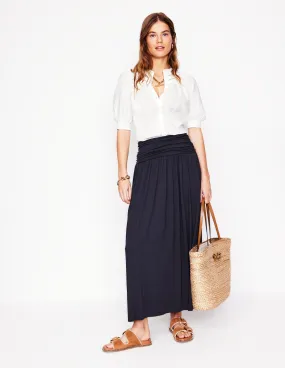 Polished Look Rosaline Jersey Skirt-Navy