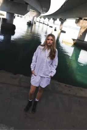 RPM Olive Blouse White Stripe AllDay Comfort Tech