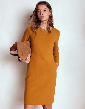 Feminine Comfort Cornelia Ottoman Dress-Toffee Brown