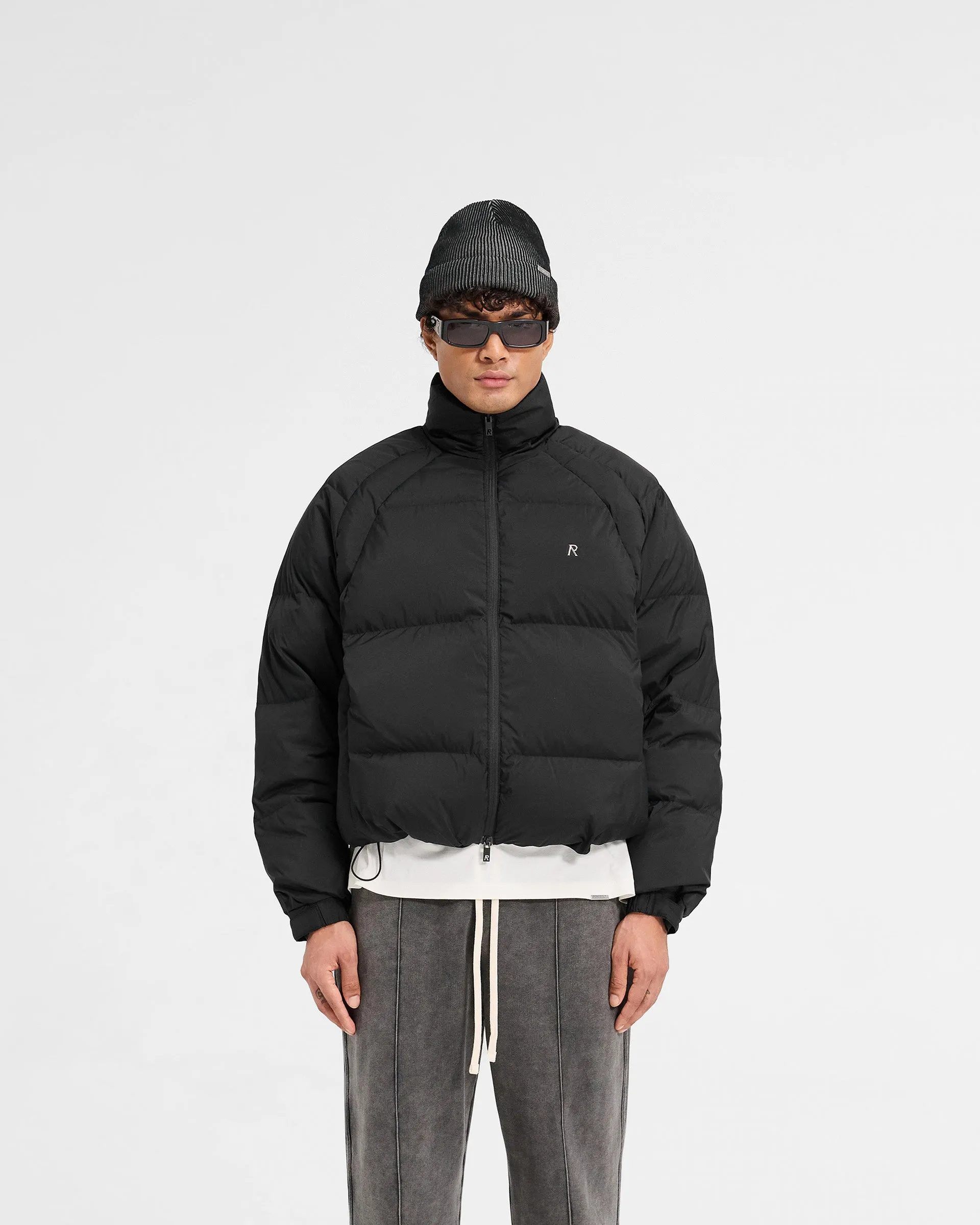 TearResistantFabric Snow Ready Outfit Funnel Neck Puffer - Black