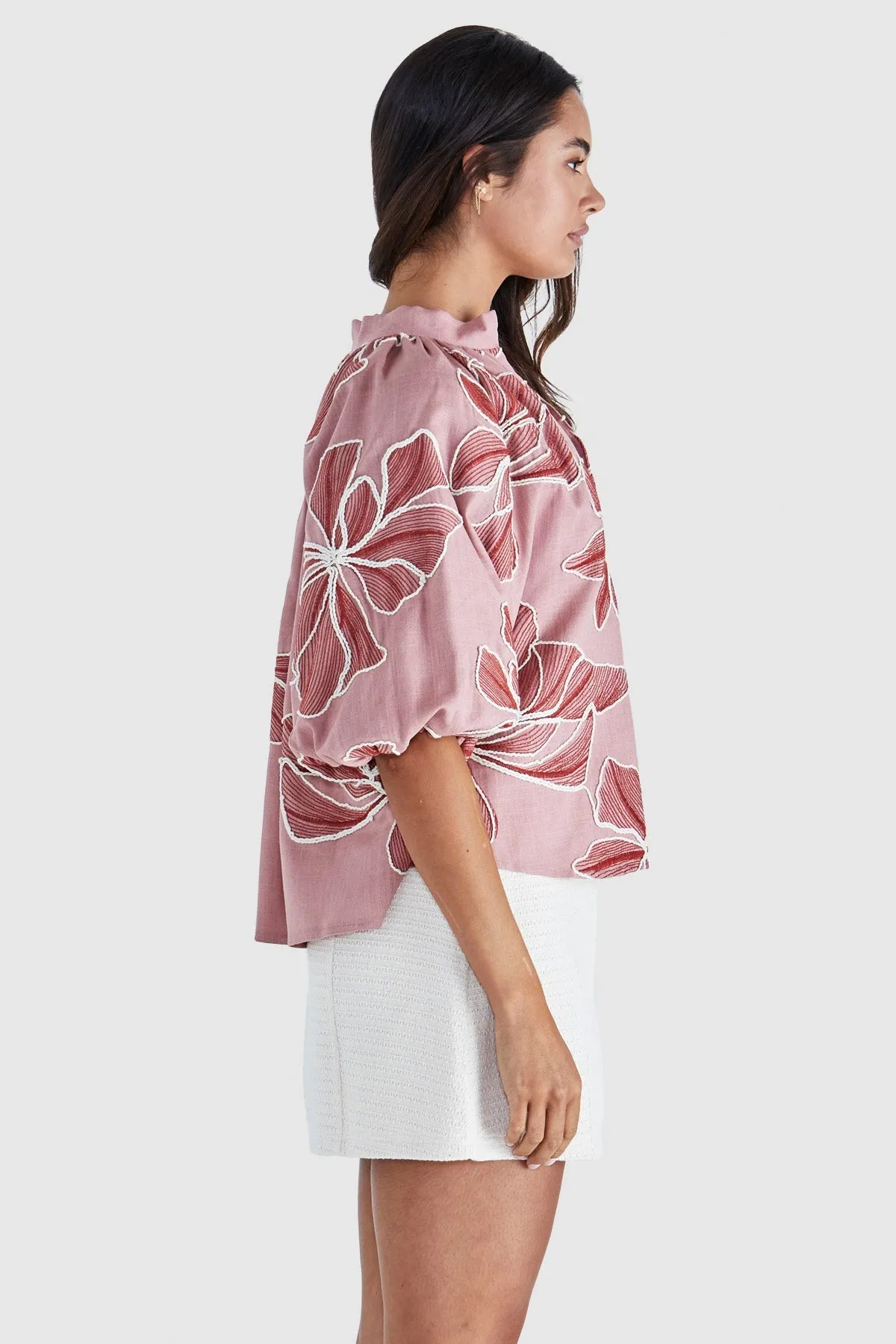 Sass Finley Top Pink Red NonChafing Fabric