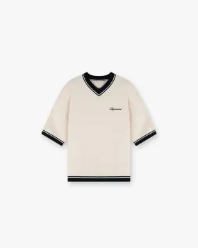 Script Embroidered Knit - Off White Breathable Fit