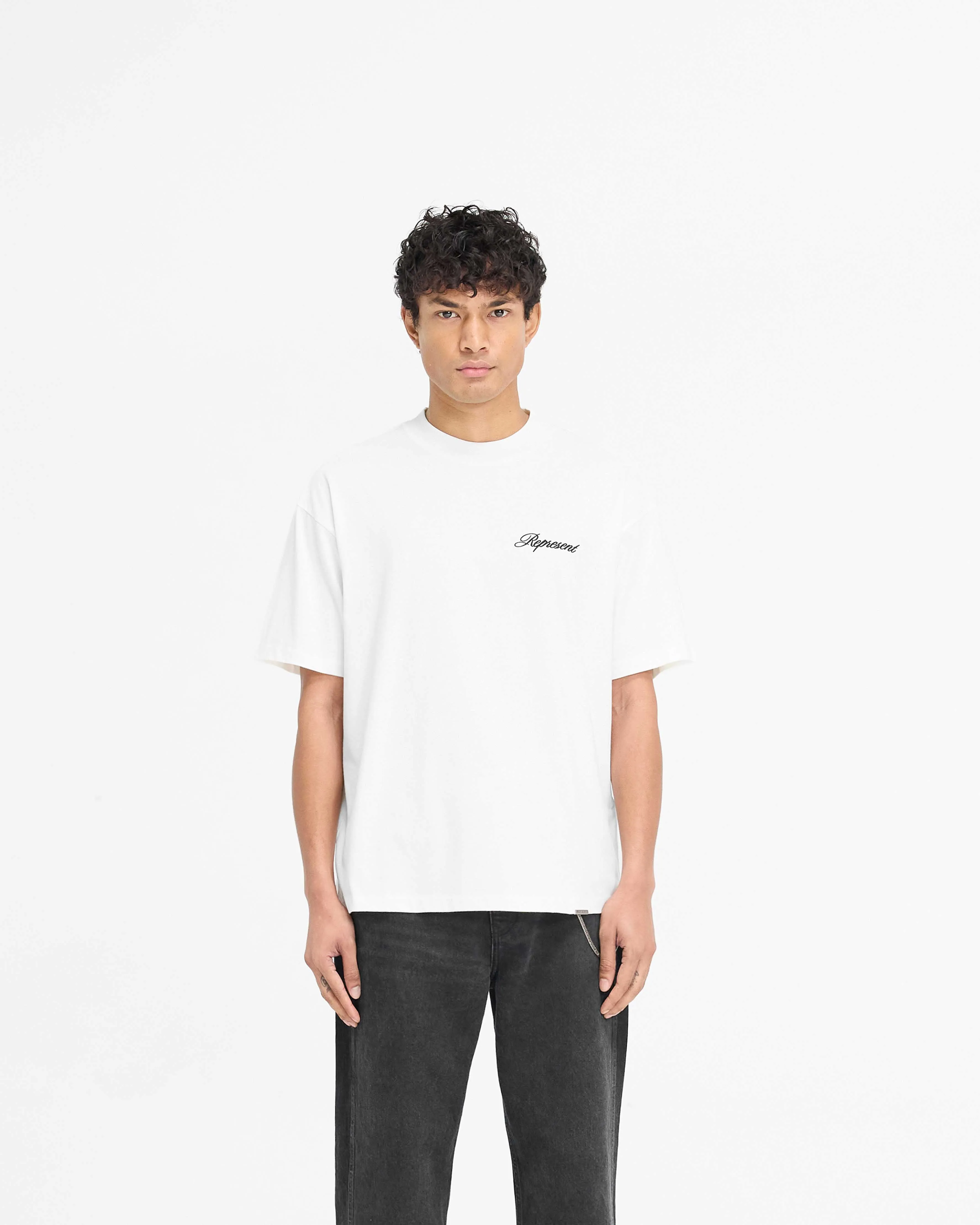Script Logo T-Shirt - Flat White Recommended All-Season Wear