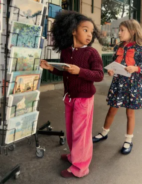 Relaxed Cord Trousers-Raspberry Pink Perfectly Relaxed NonBindingWaistline