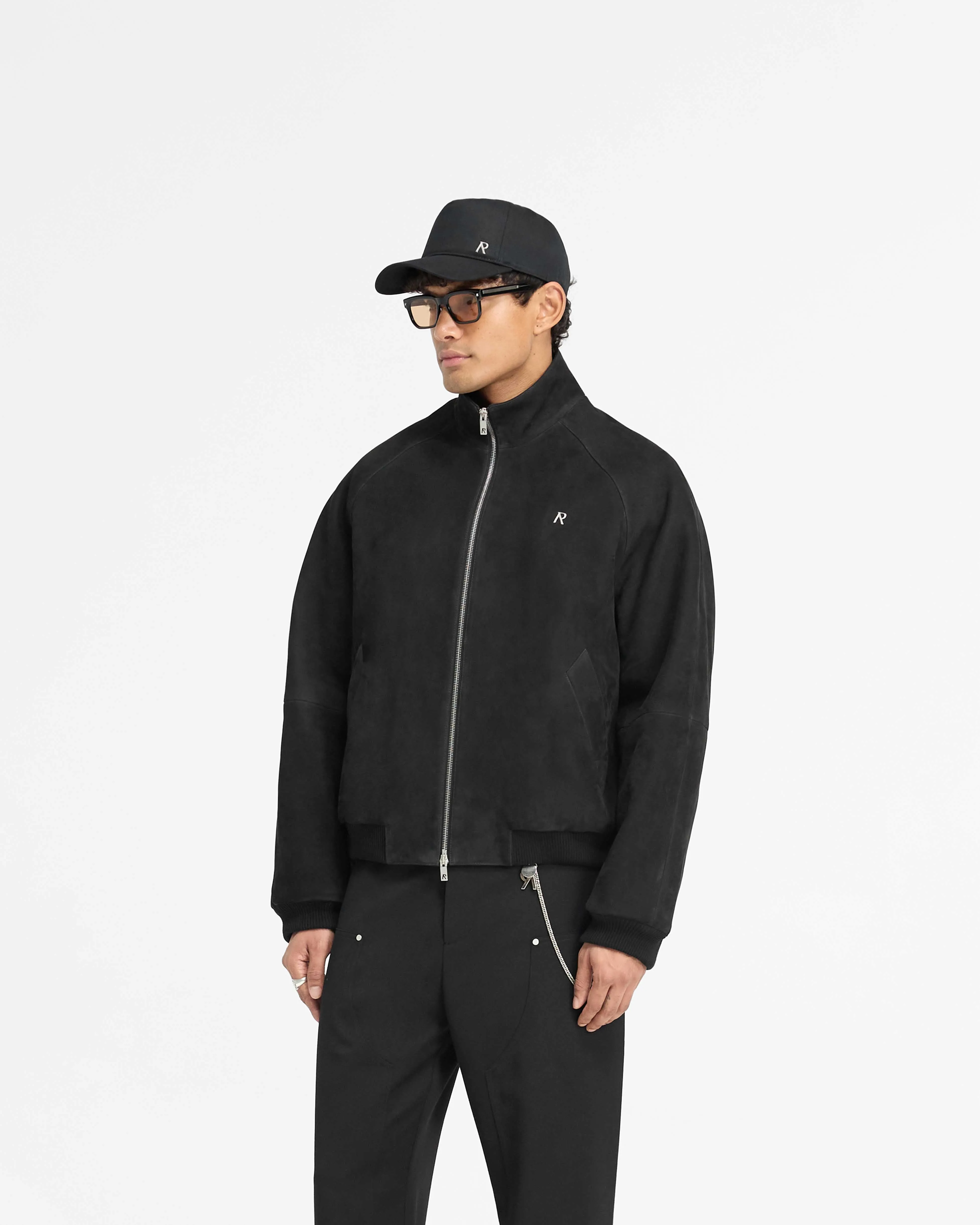 Suede Bomber - Black Weekday Street Look Water Resistant Fabric
