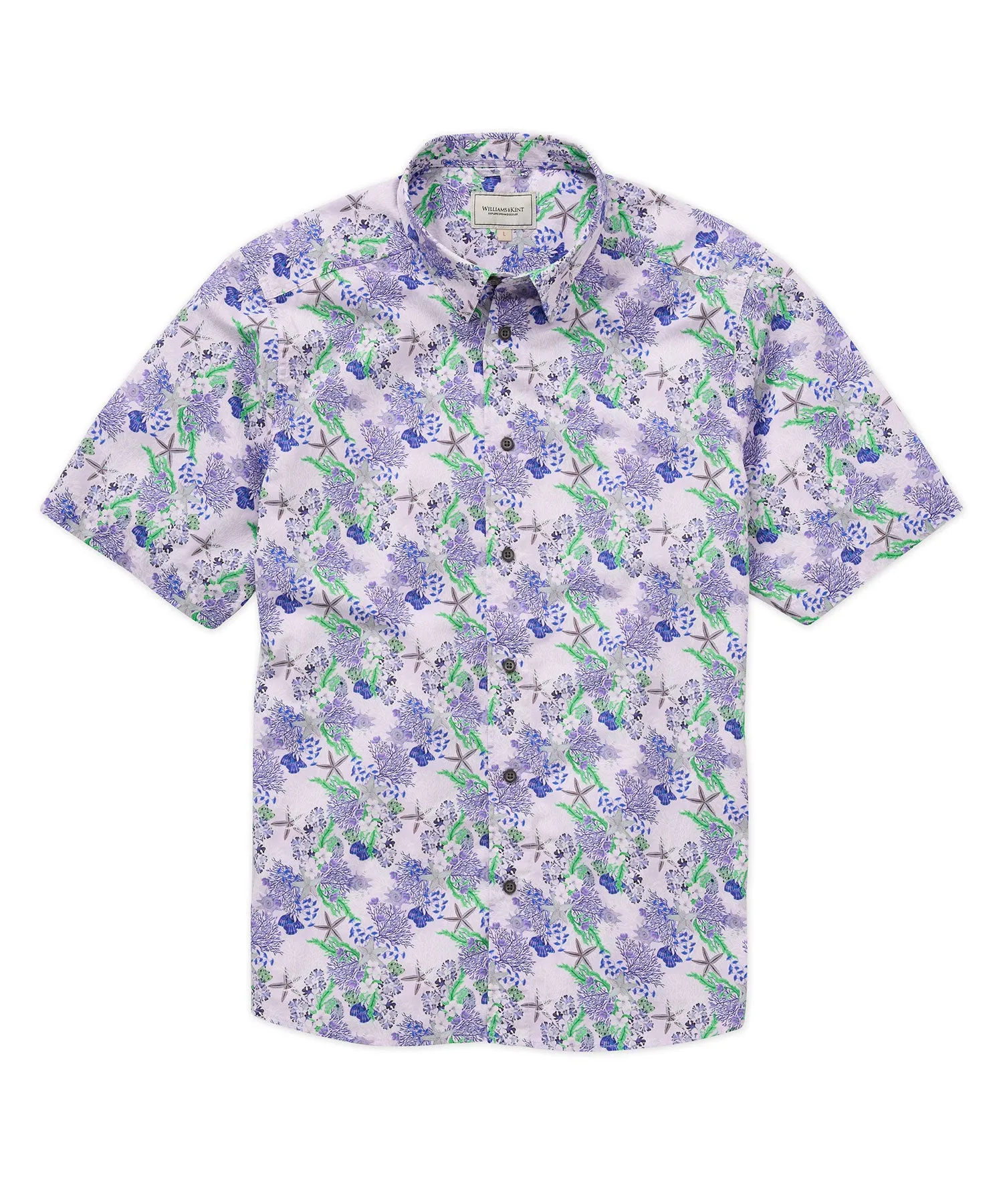 Sleek Silhouette Seascape Print Sport Shirt