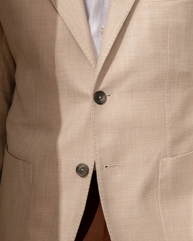 Beige jacket in cotton and silk - Made in Italy NonChafe SnagFree Surface