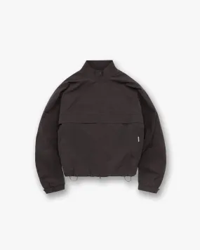 Initial Nylon Track Jacket - Coffee Water Resistant Coat