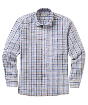 Casual Vibe Seersucker Plaid Long-Sleeve Sport Shirt