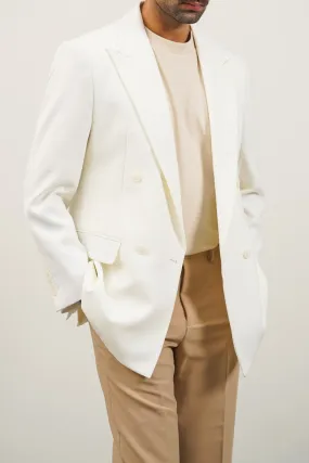 DOUBLE-BREASTED BLAZER Stain Resistant Material RubberizedTrim