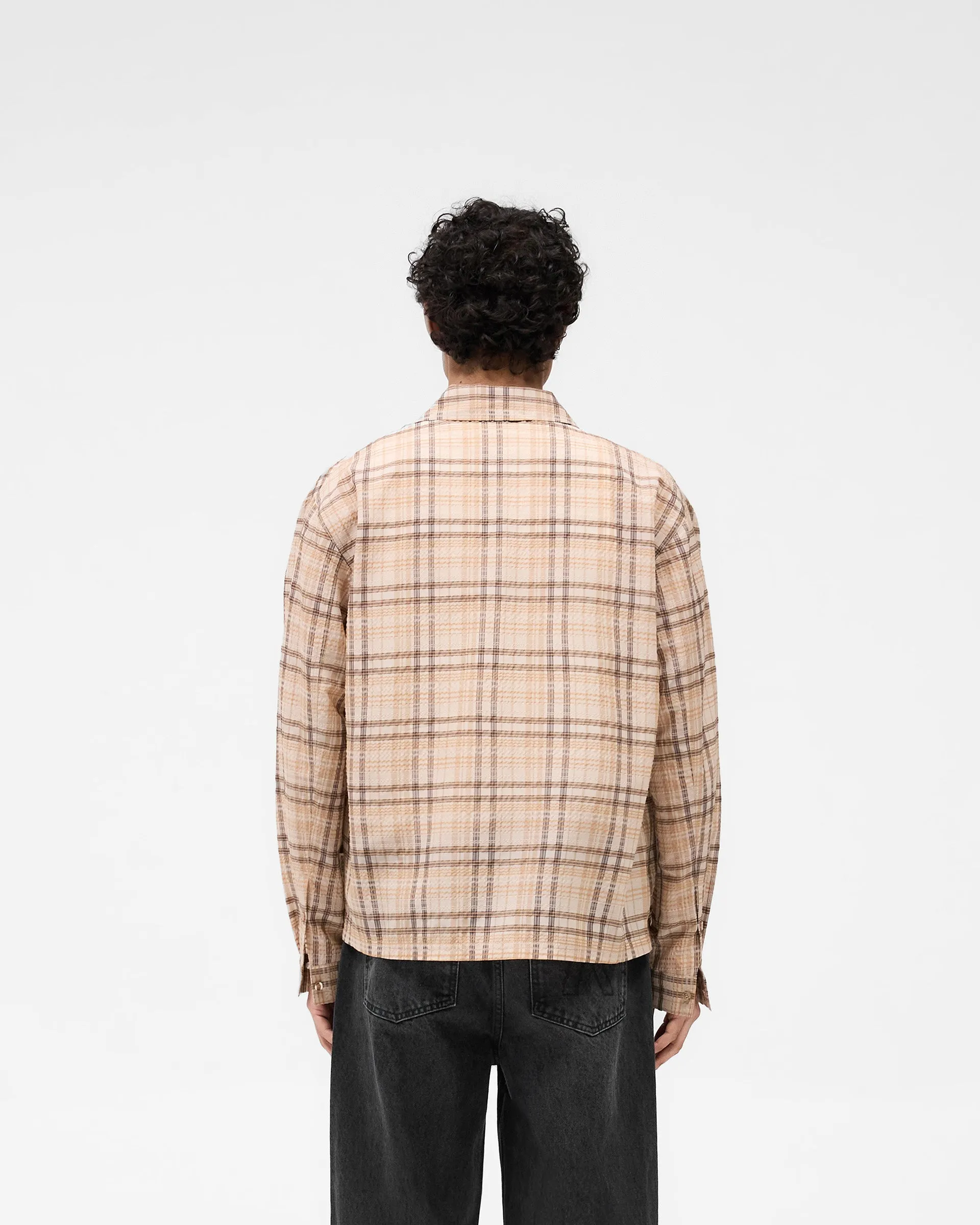 Sheer Flannel Shirt - Brown Check comfortable option