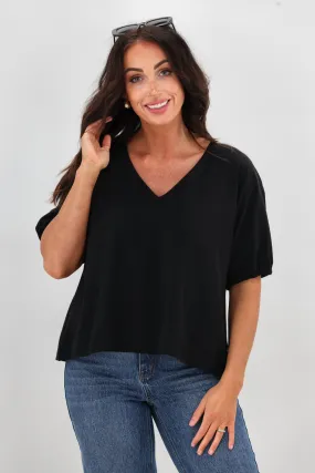 HypoallergenicConstruction Shine On Essentials Cap Sleeve Top Black
