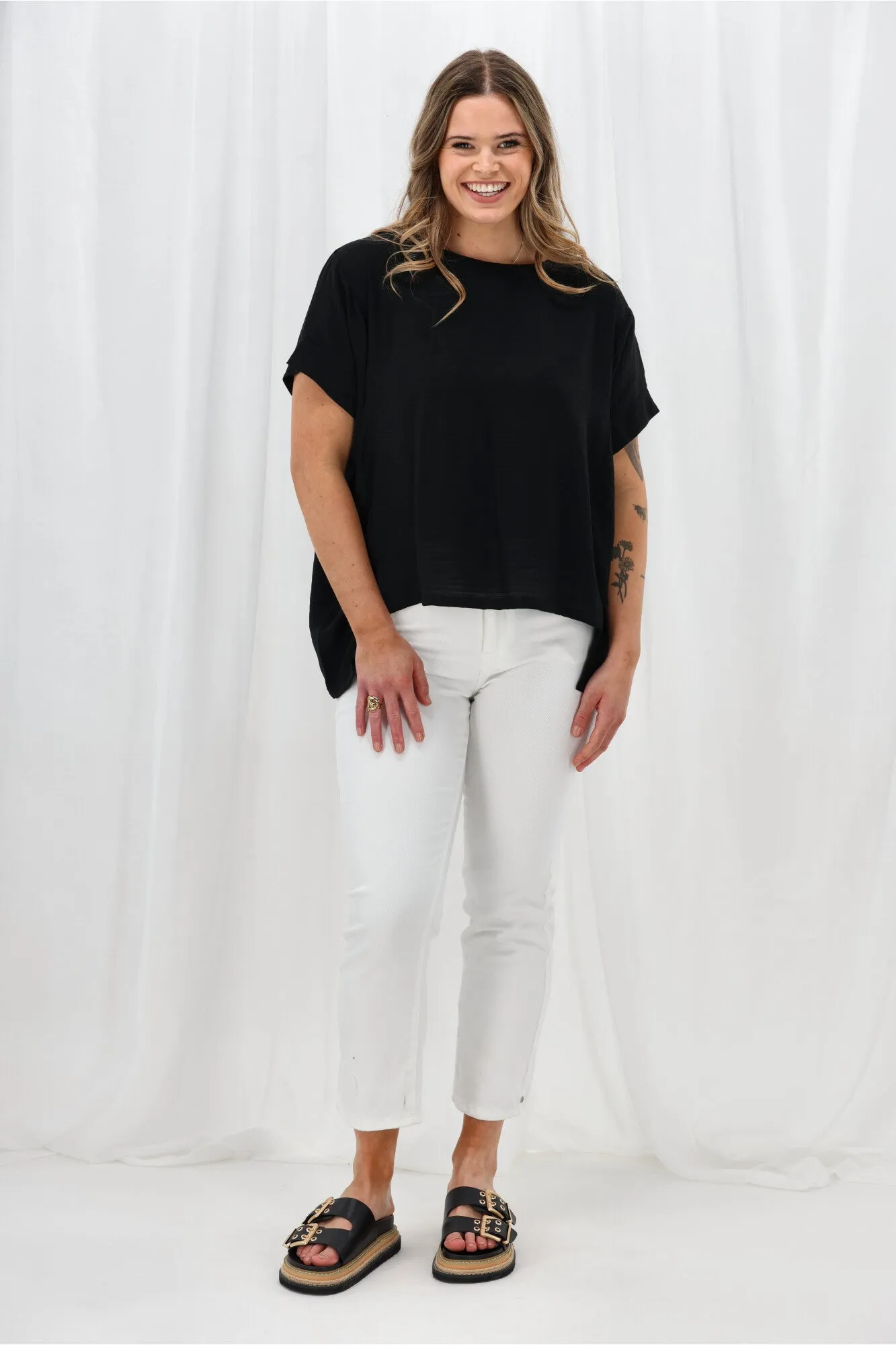 StainResistantFinish Shine On Label Kensington Top Black