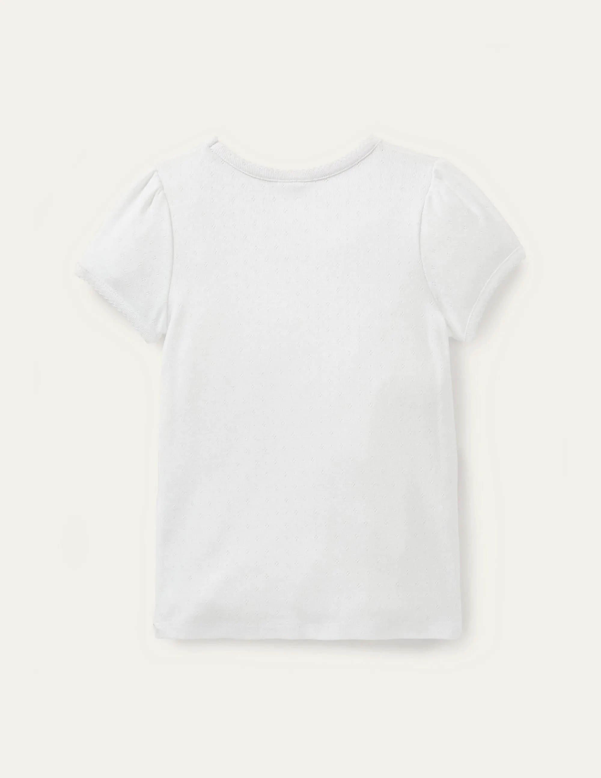 Short Sleeve Pointelle Top-White Non Iron Fabric LayeredStyling