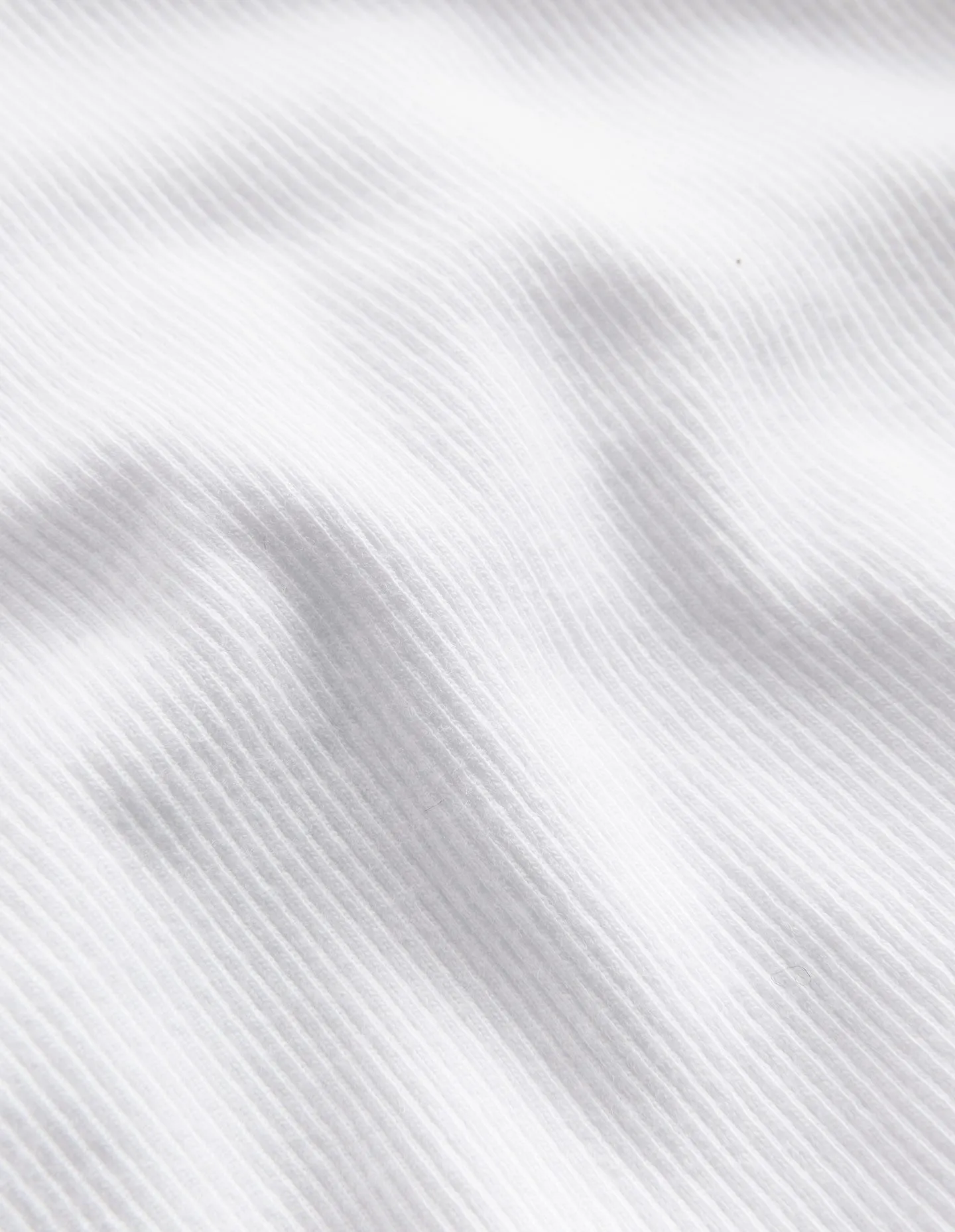 Short Sleeve Ribbed T-shirt-White TexturedSurface VentilatedMesh