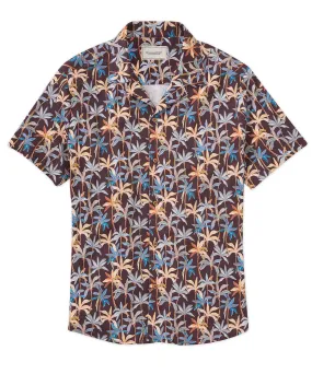 Palm Print Camp Shirt Pre Shrunk Cotton Blend