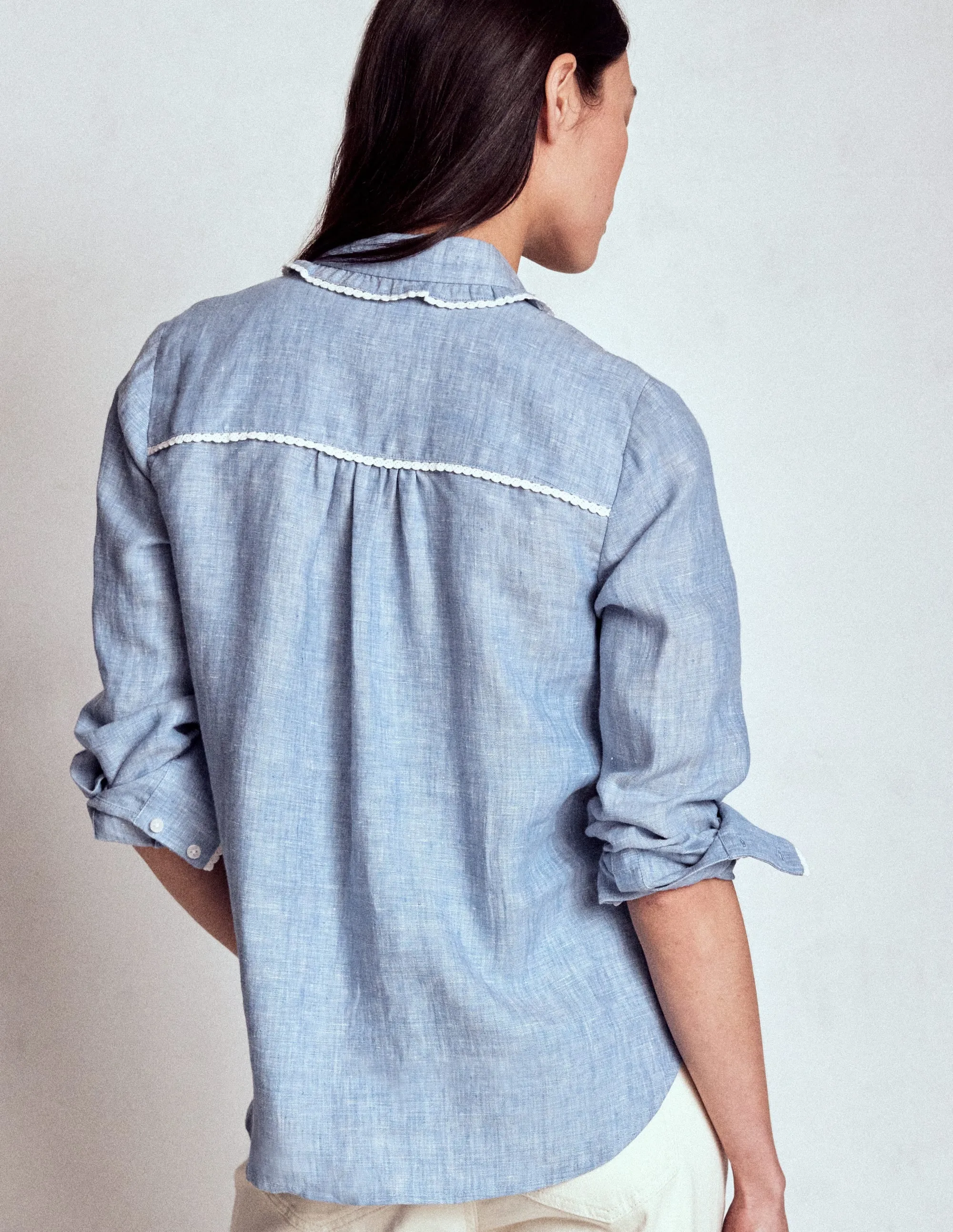 Sienna Western Shirt-Chambray Relaxed Silhouette UV Protective Coating