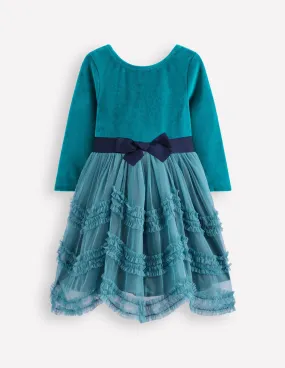 Velour Tulle Ballet Dress-Deep Sea Green Mood Flex