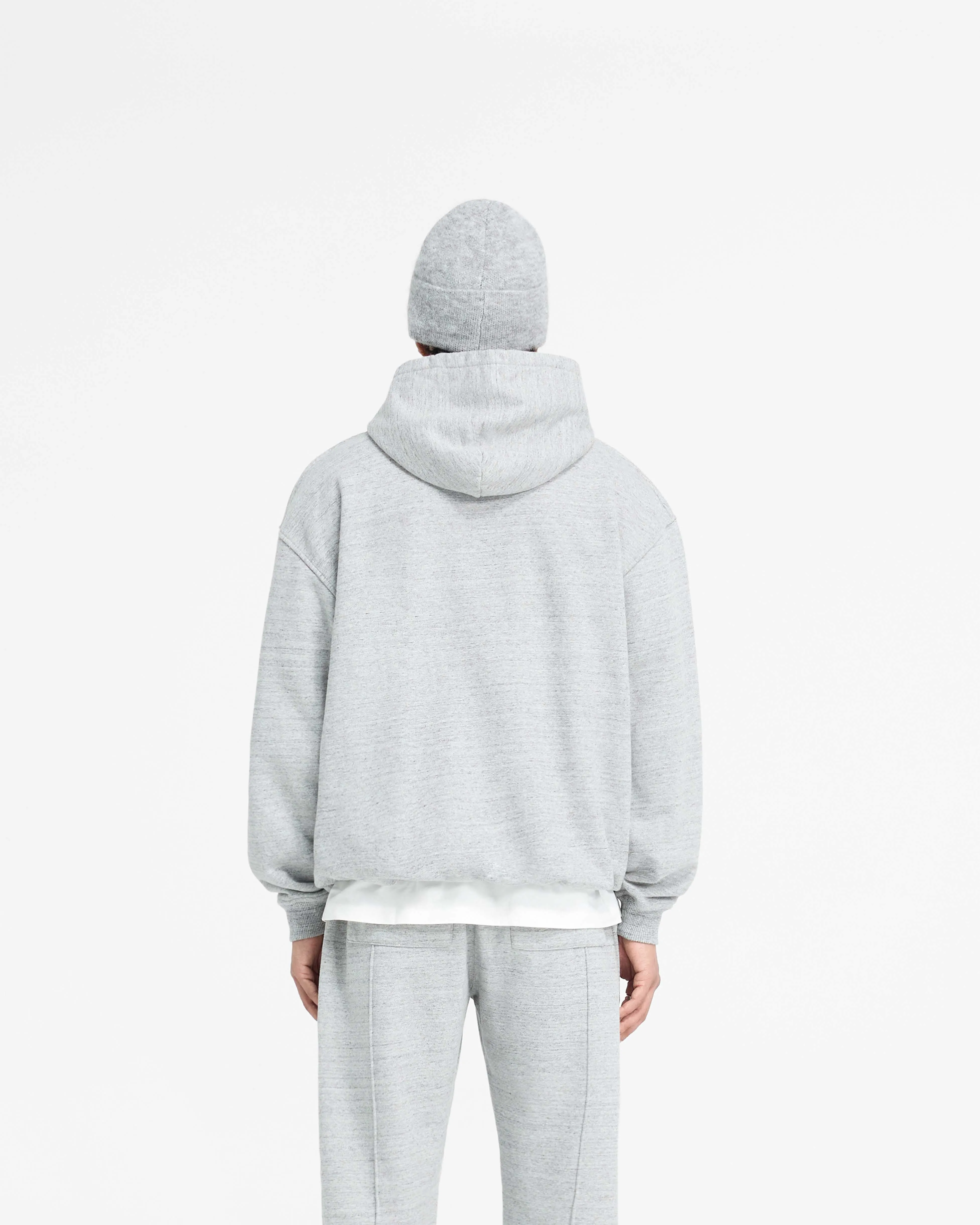 label accents England Applique Hoodie - Grey Marl