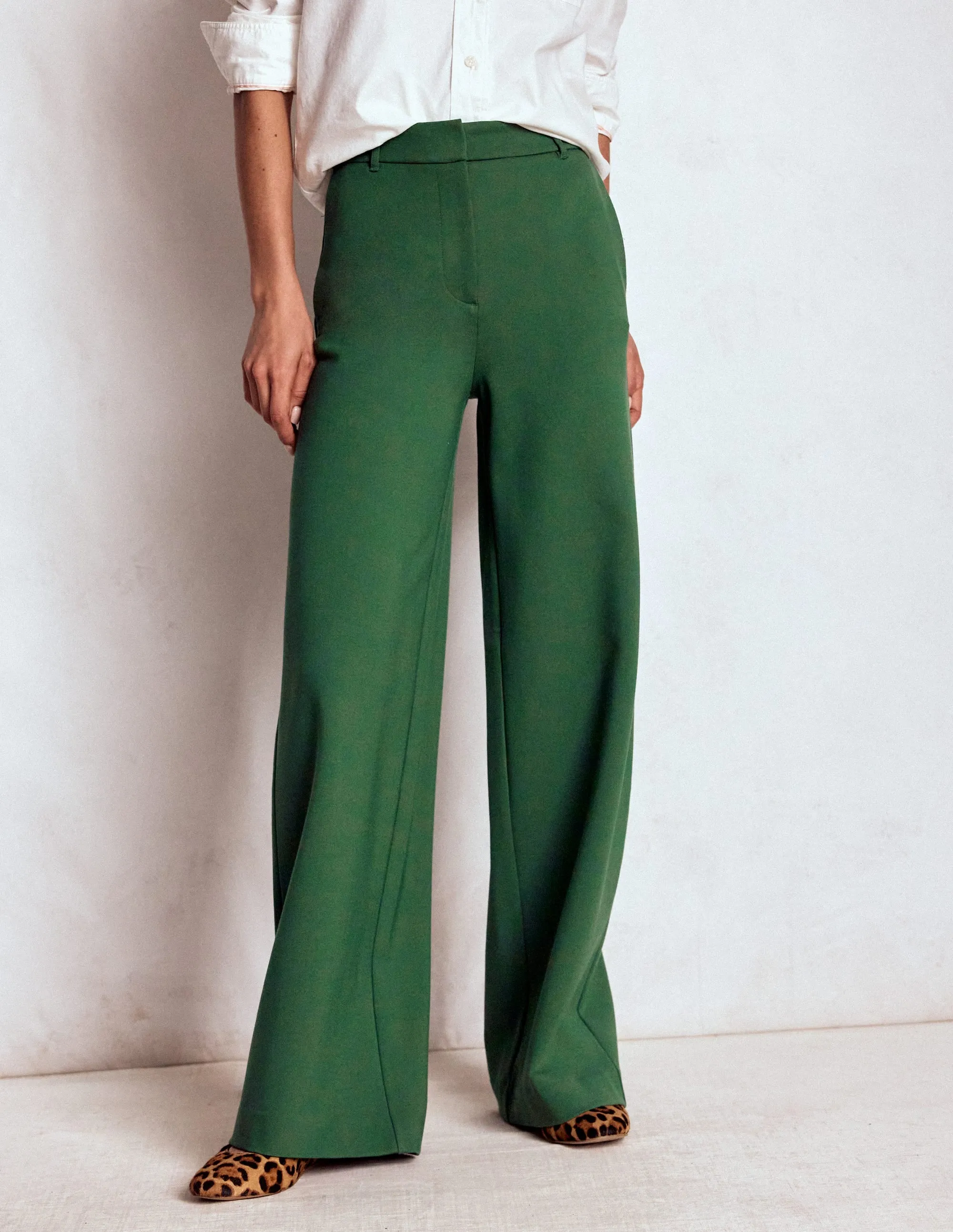 Belgravia Ponte Trousers-Hunter Green Breathable Stretch Wear