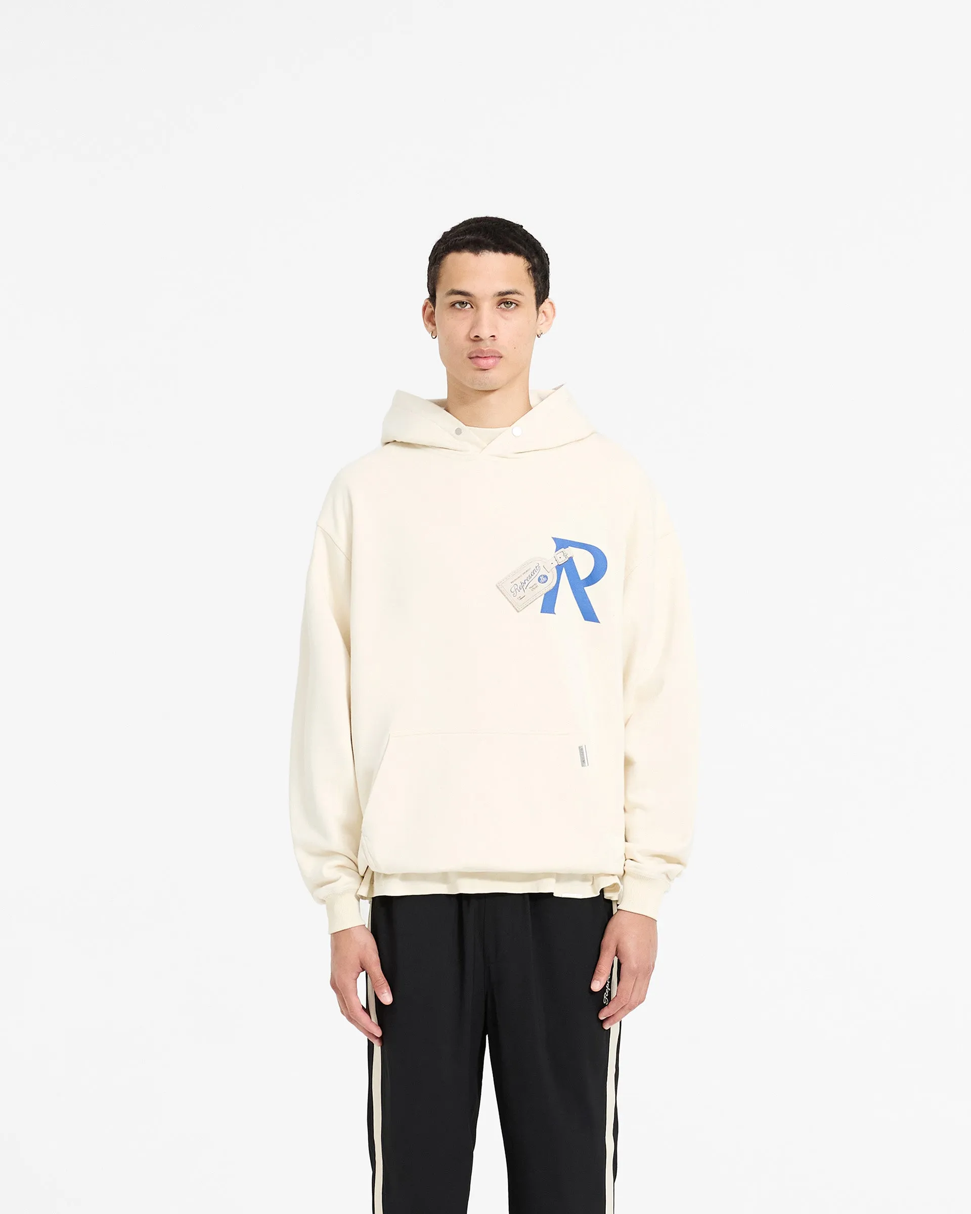 Luggage Tag Hoodie - Antique White Weekend Comfort