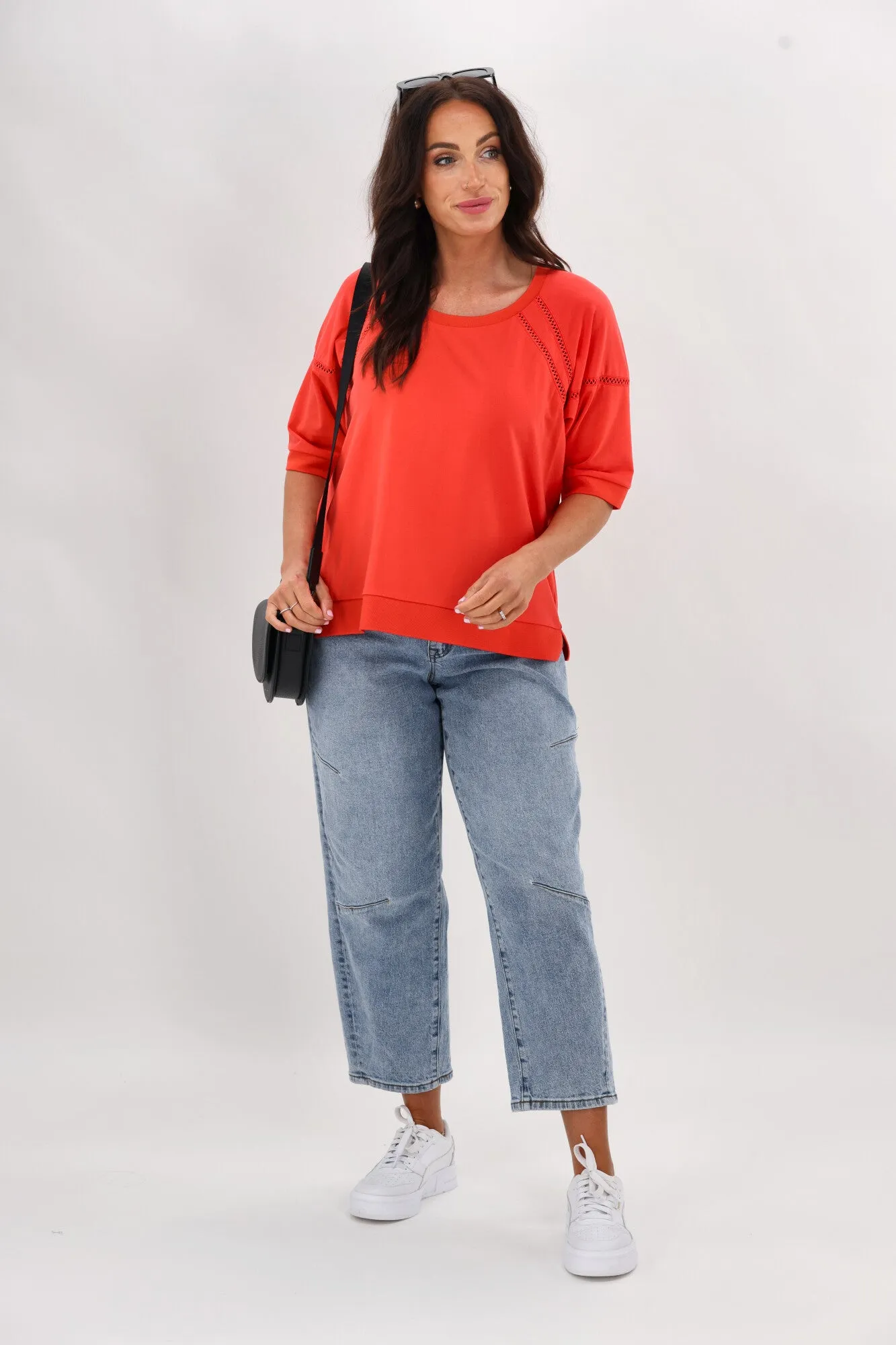 AllClimateAdaptive AntiPillingTechnology Shine On Label Bronwen Ladder Lace Top Coral