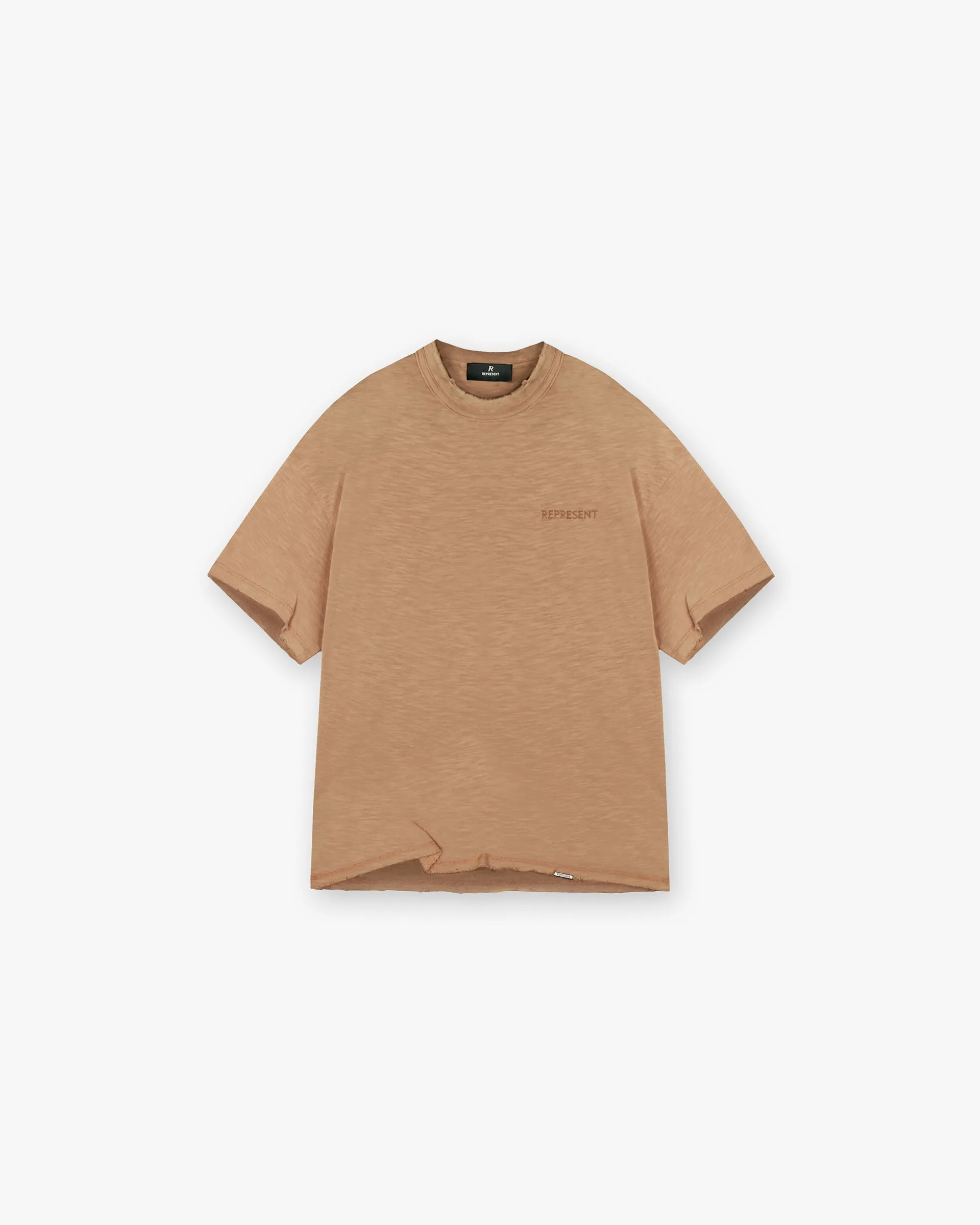 Weekend Comfort V neck style Slub T-Shirt - Walnut