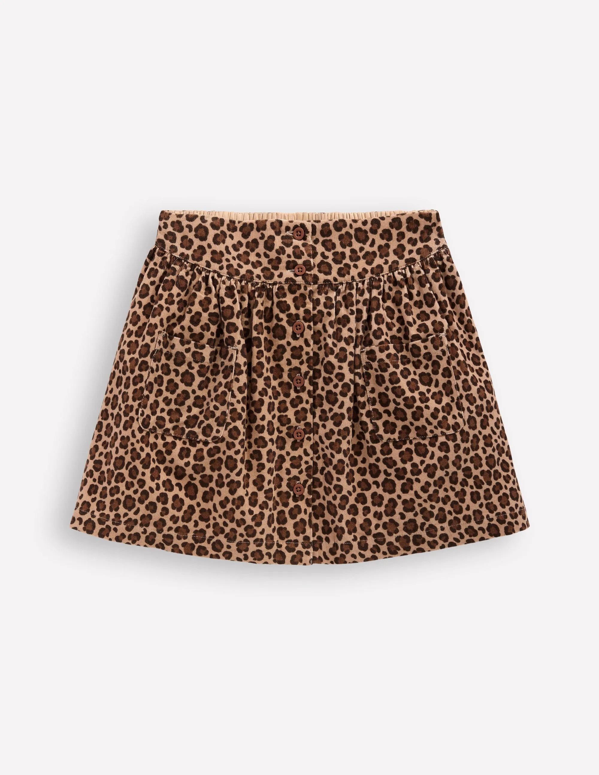 Button-through Mini Skirt-Leopard Print Fashion Pulse