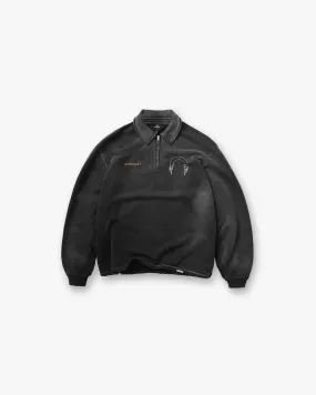 Represent Banner Quarter Zip Sweatshirt - Stained Black Customer Satisfaction product couple connection