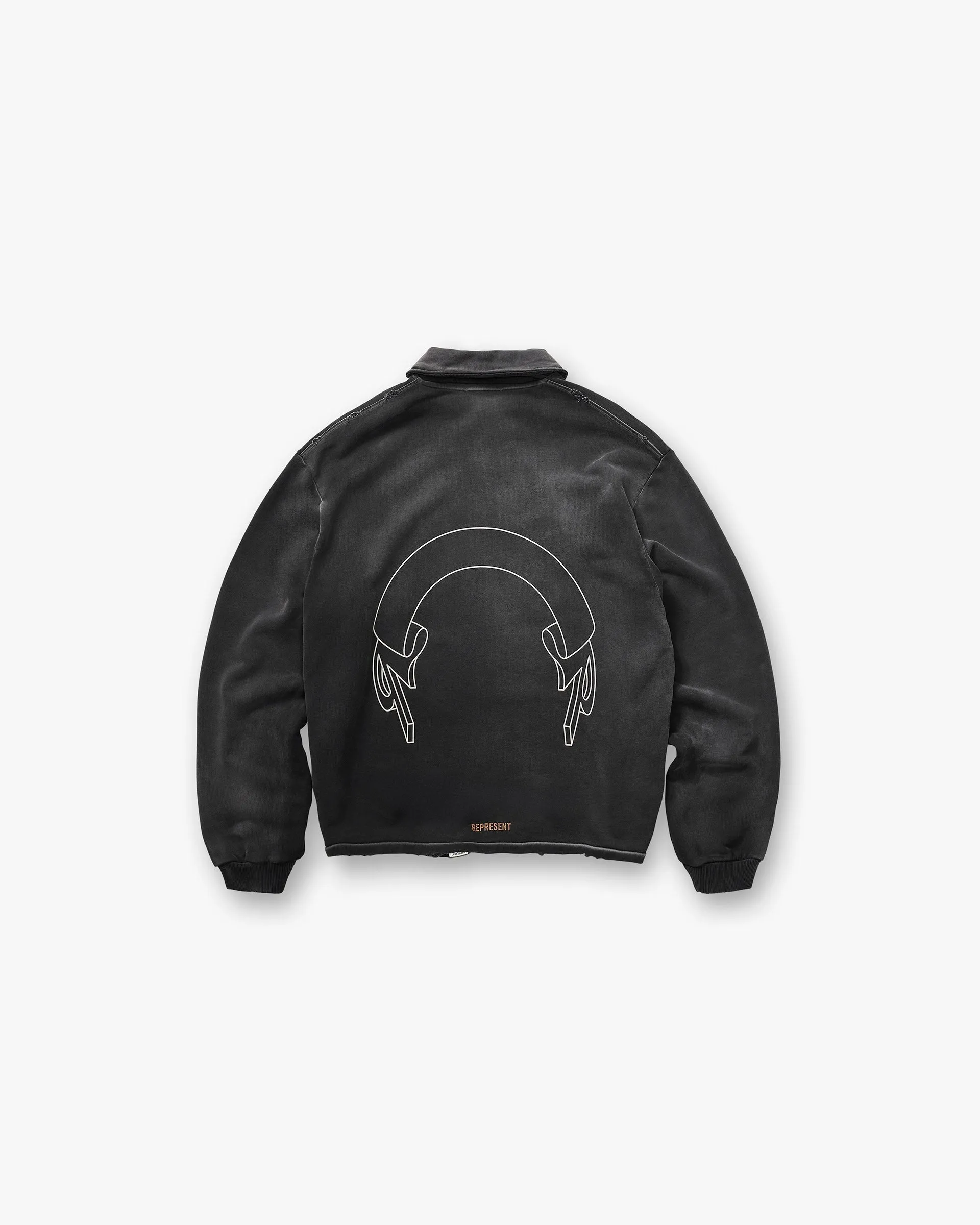 Represent Banner Quarter Zip Sweatshirt - Stained Black product quilted lining comfort