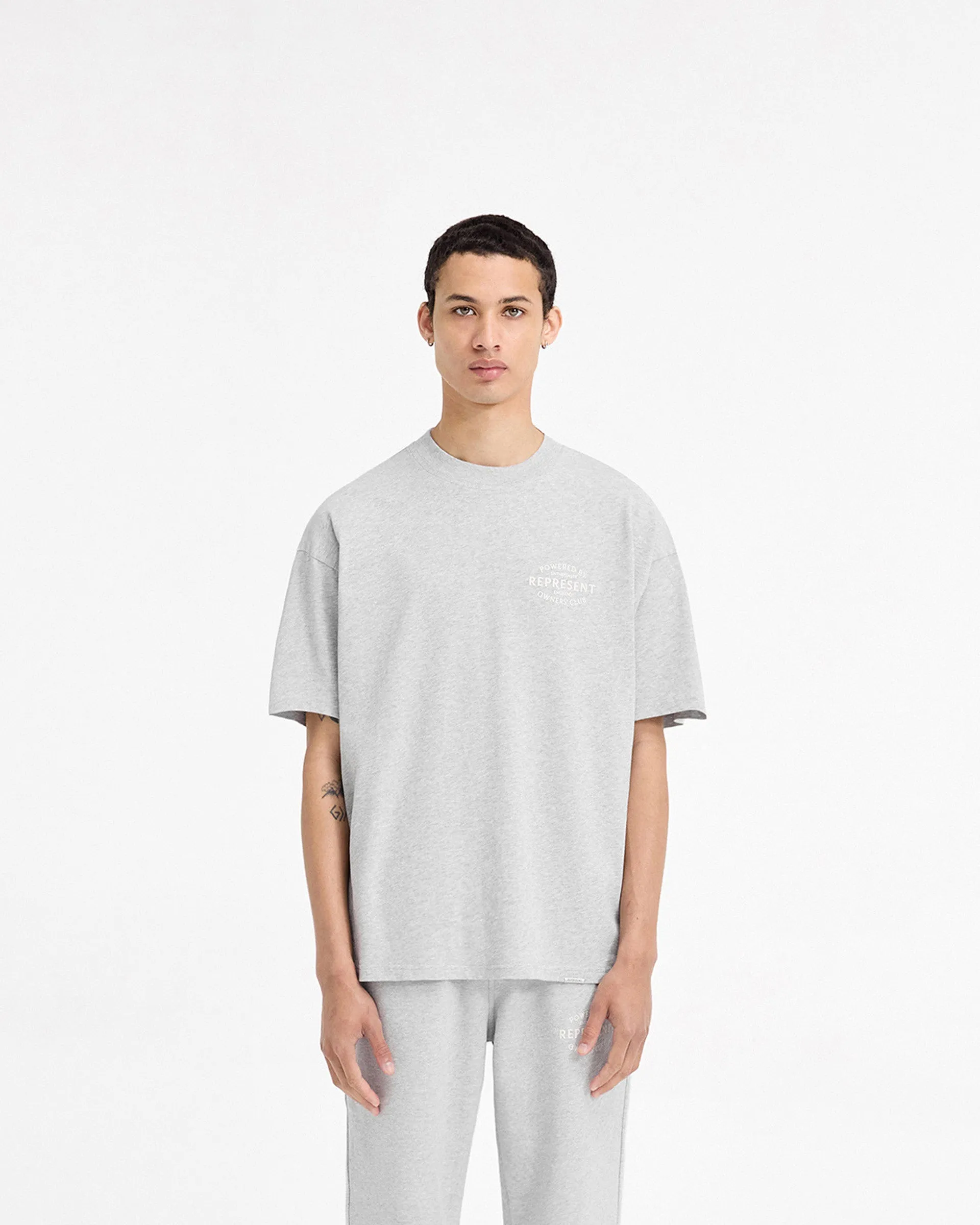 Represent Owners Club Stamp T-Shirt - Ash Grey Comfortable Weave
