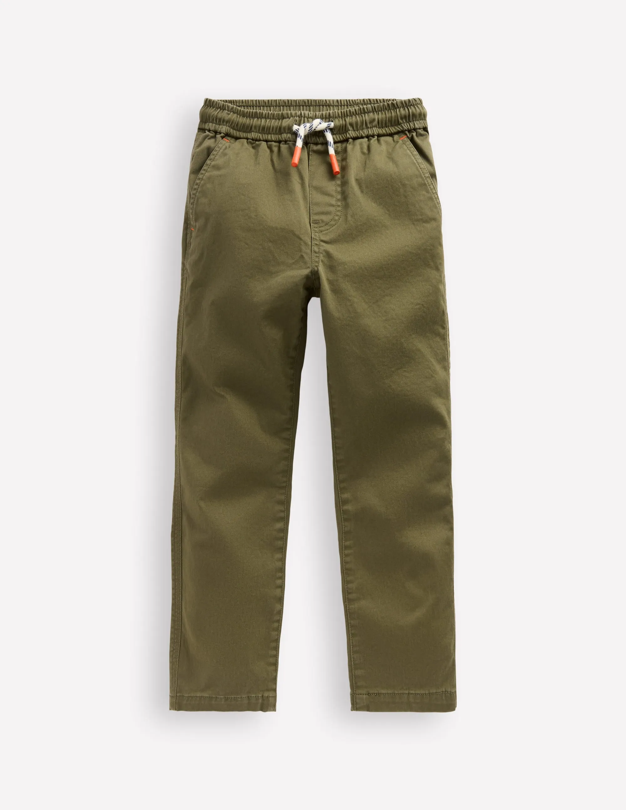 Slim Pull-On Trousers-Woodland Green Slim Look Everyday Flex