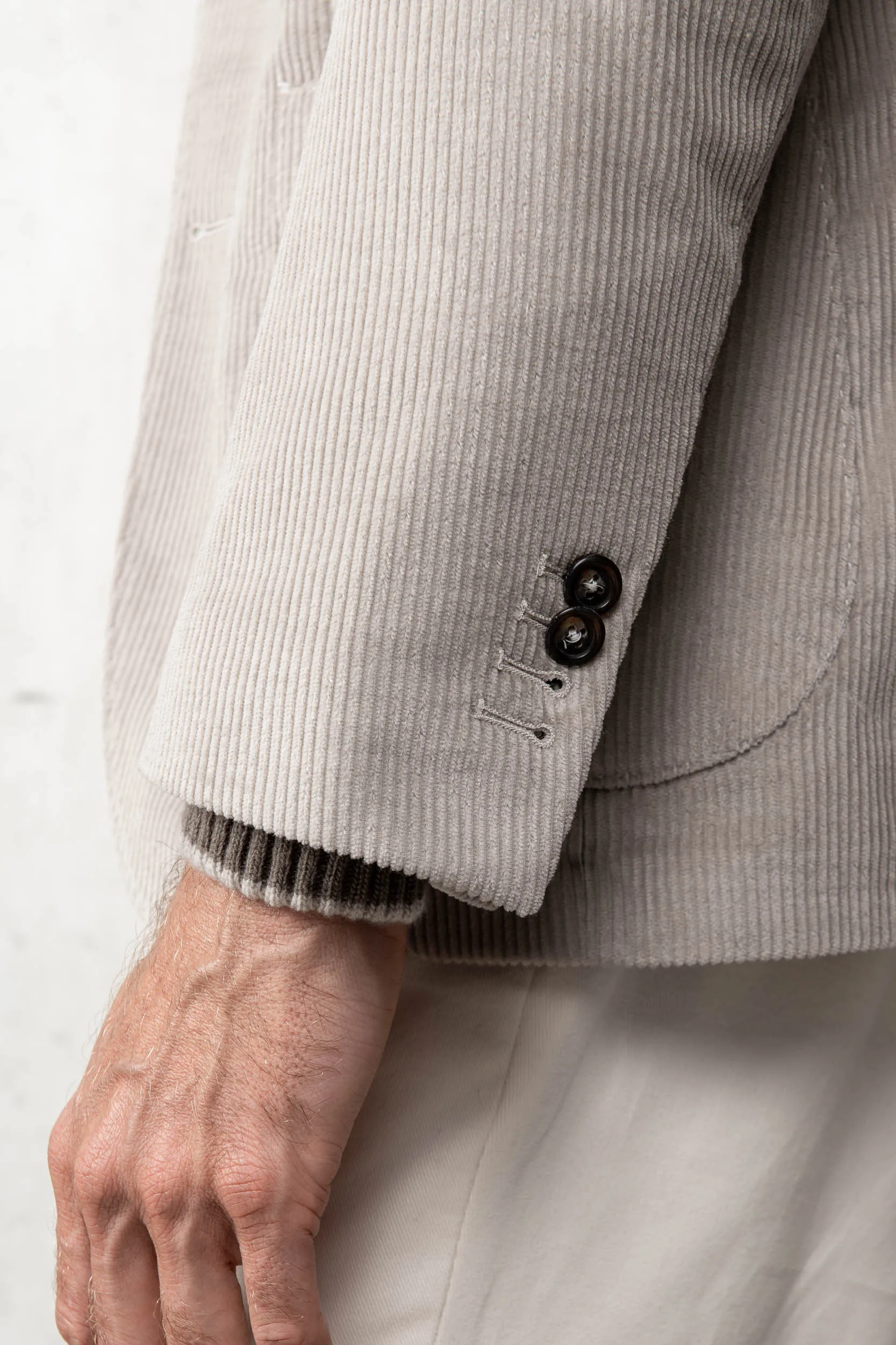 Beige corduroy jacket "Soragna Collection" - Made in Italy EcoFriendly Dye