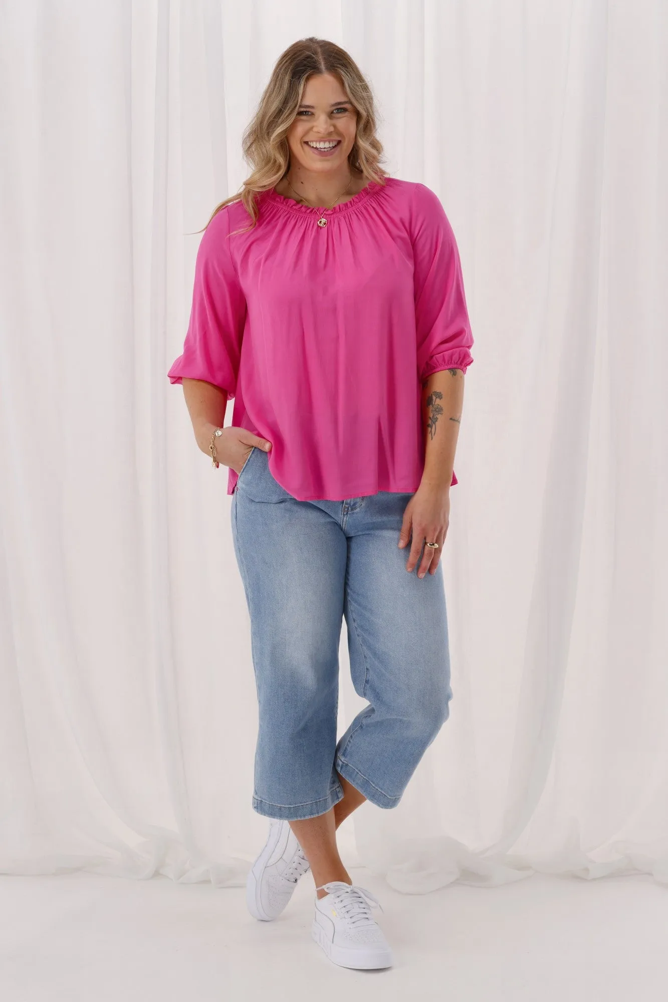 Sustainable Production Certified Sunday Boho Annika Top Pink