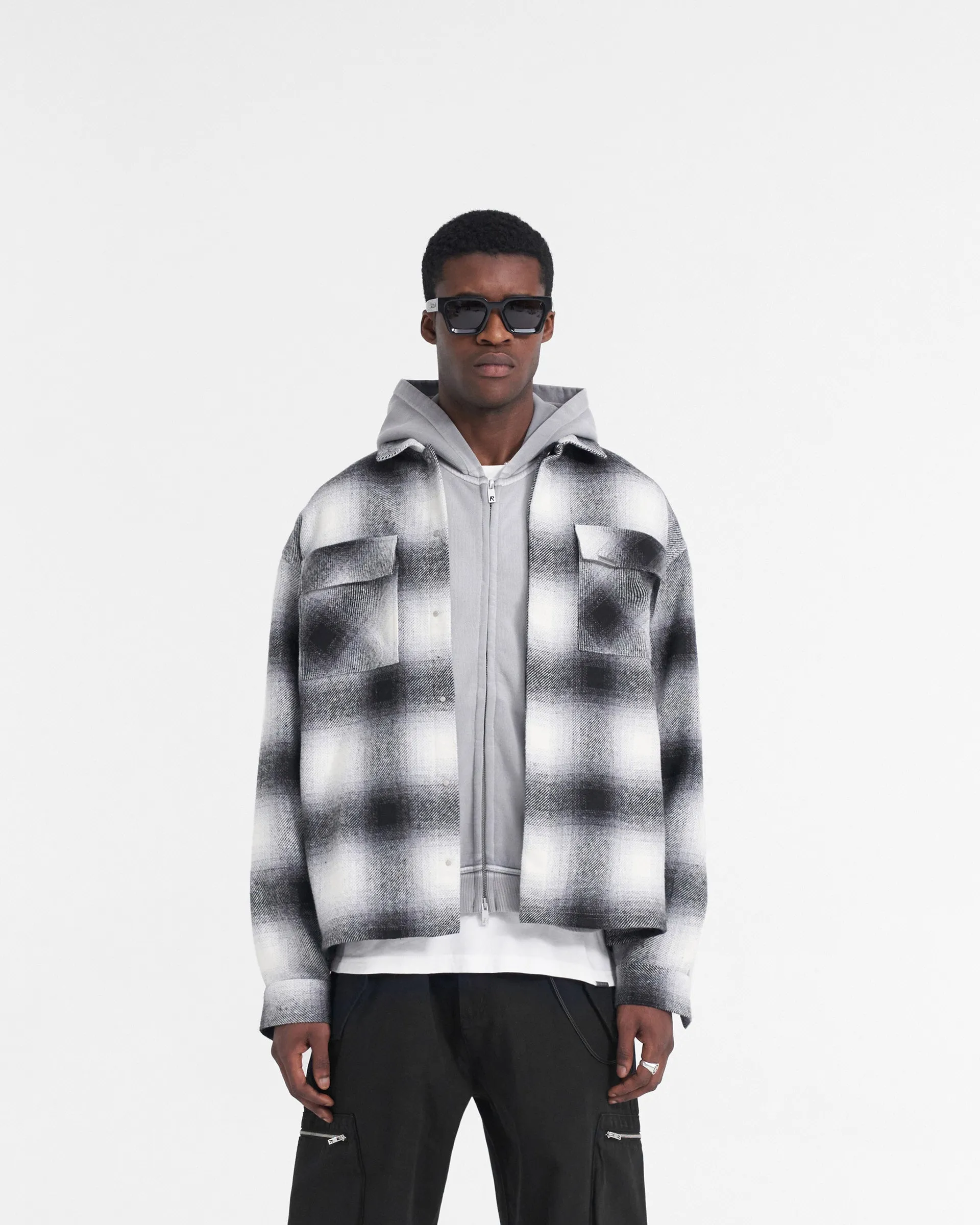 Spirits Of Summer Flannel Shirt - Black White Breathable back panel