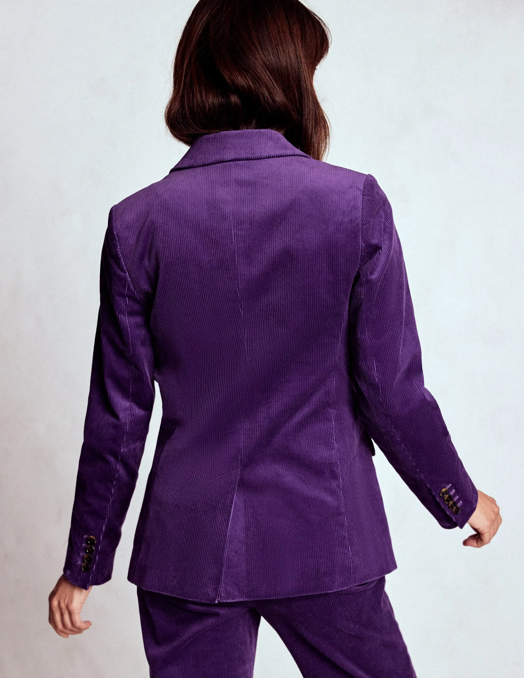 Stamford Cord Blazer-Mystical Purple wrinkle free finish Recycled Textile