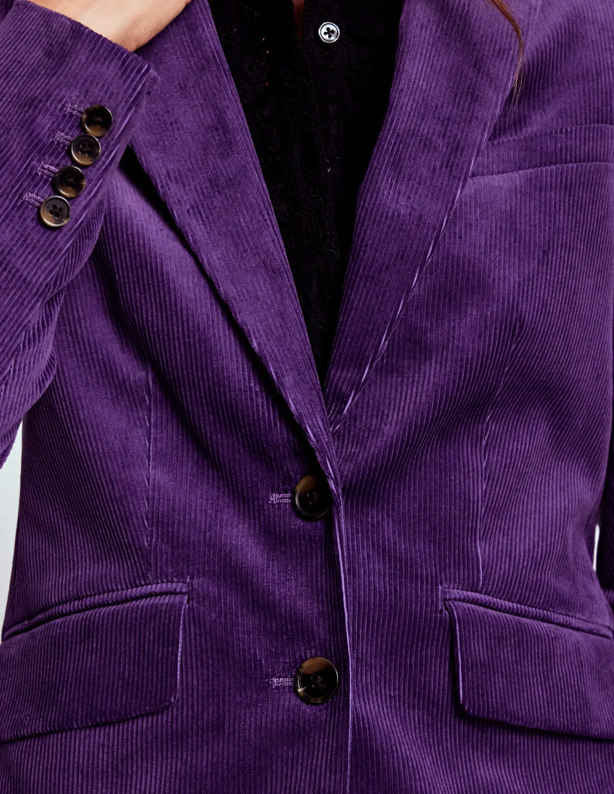 Classic Fit Light Travel Piece Stamford Cord Blazer-Mystical Purple
