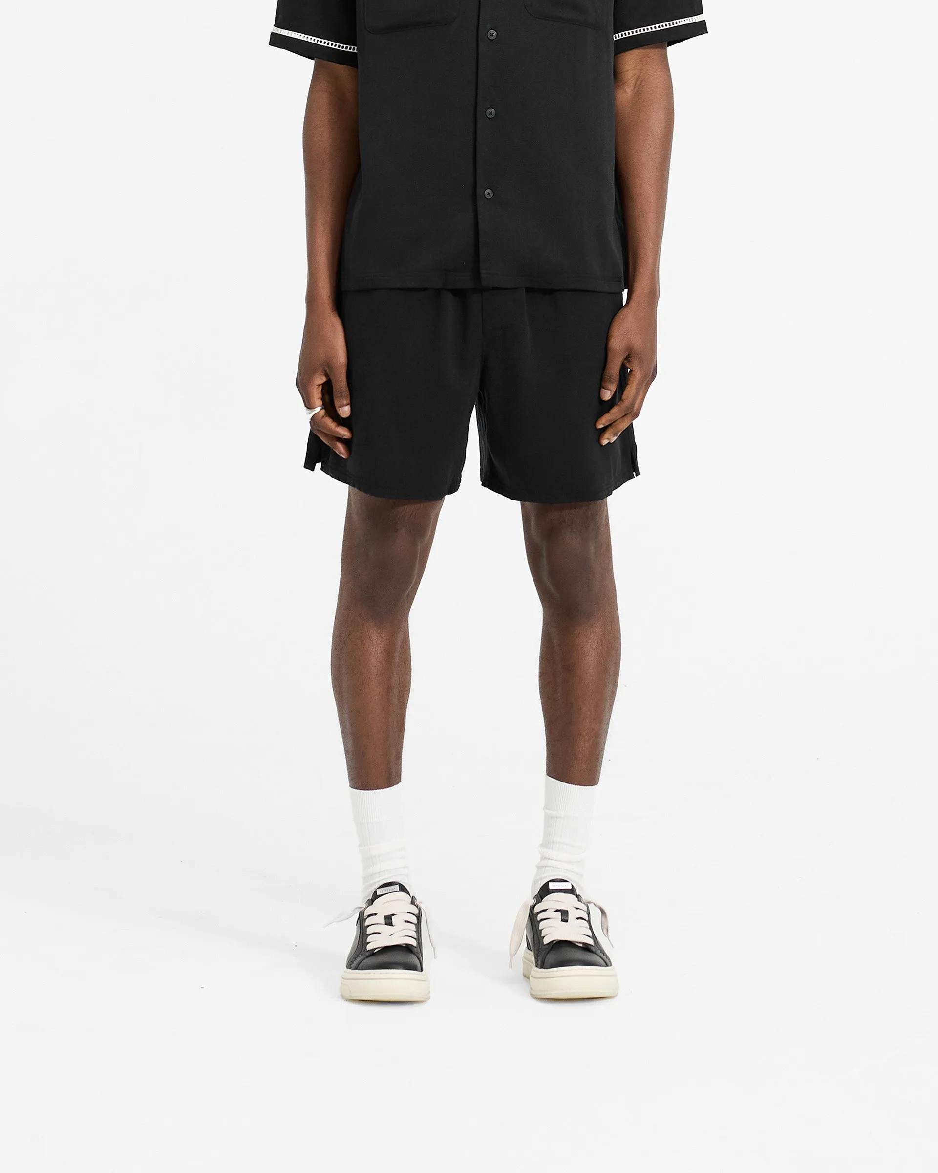 runners Relaxed Fit Resort Shorts - Jet Black