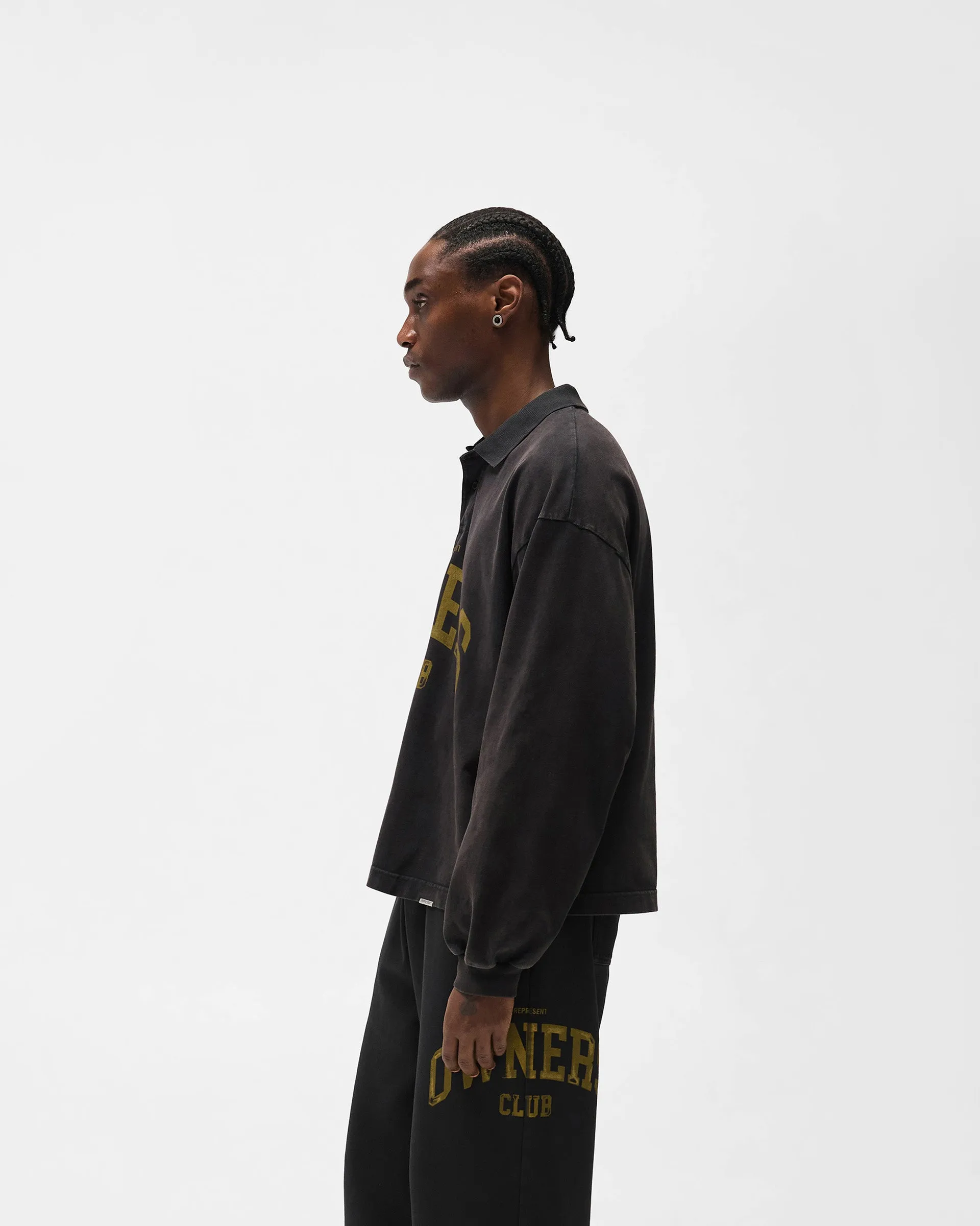 Luxury Represent Owners Club Rugby Polo - Faded Black