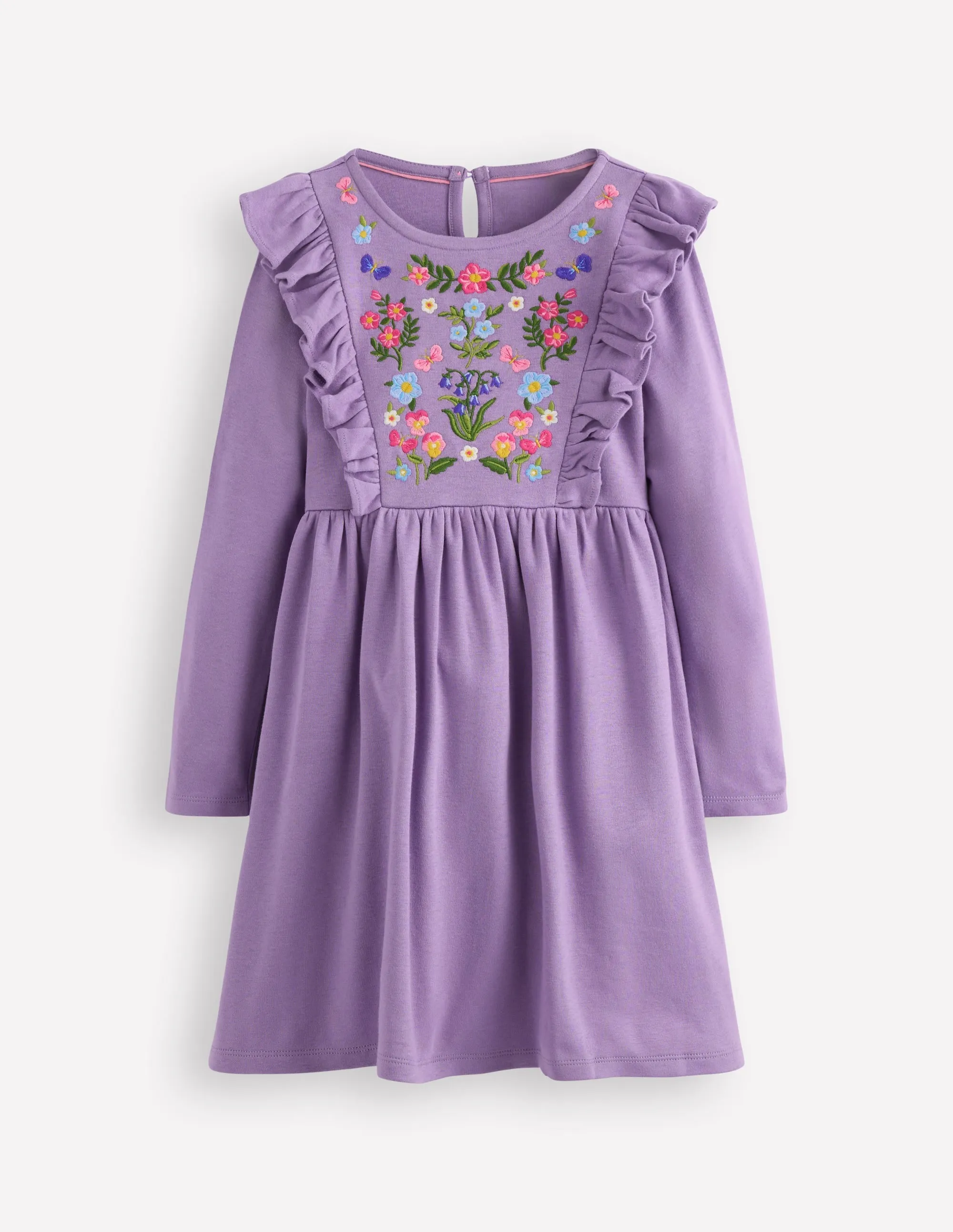 Smart Lines Embroidered Bodice Dress-Grape Lilac