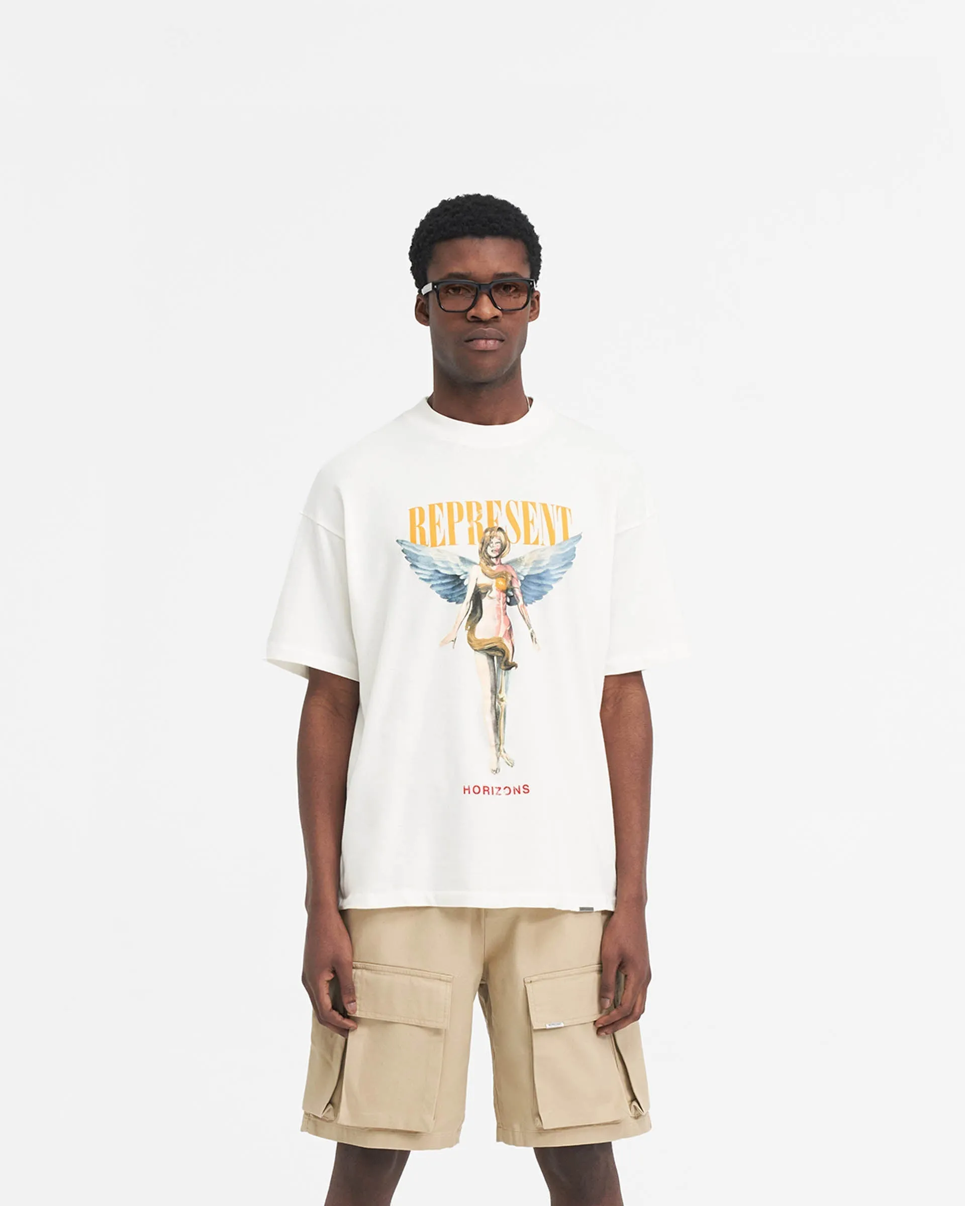 Layered Hem Detail Pre Shrunk Fabric Reborn T-Shirt - Flat White