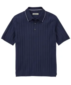 Edgy style Vertical Ribbed Tipped Polo Shirt